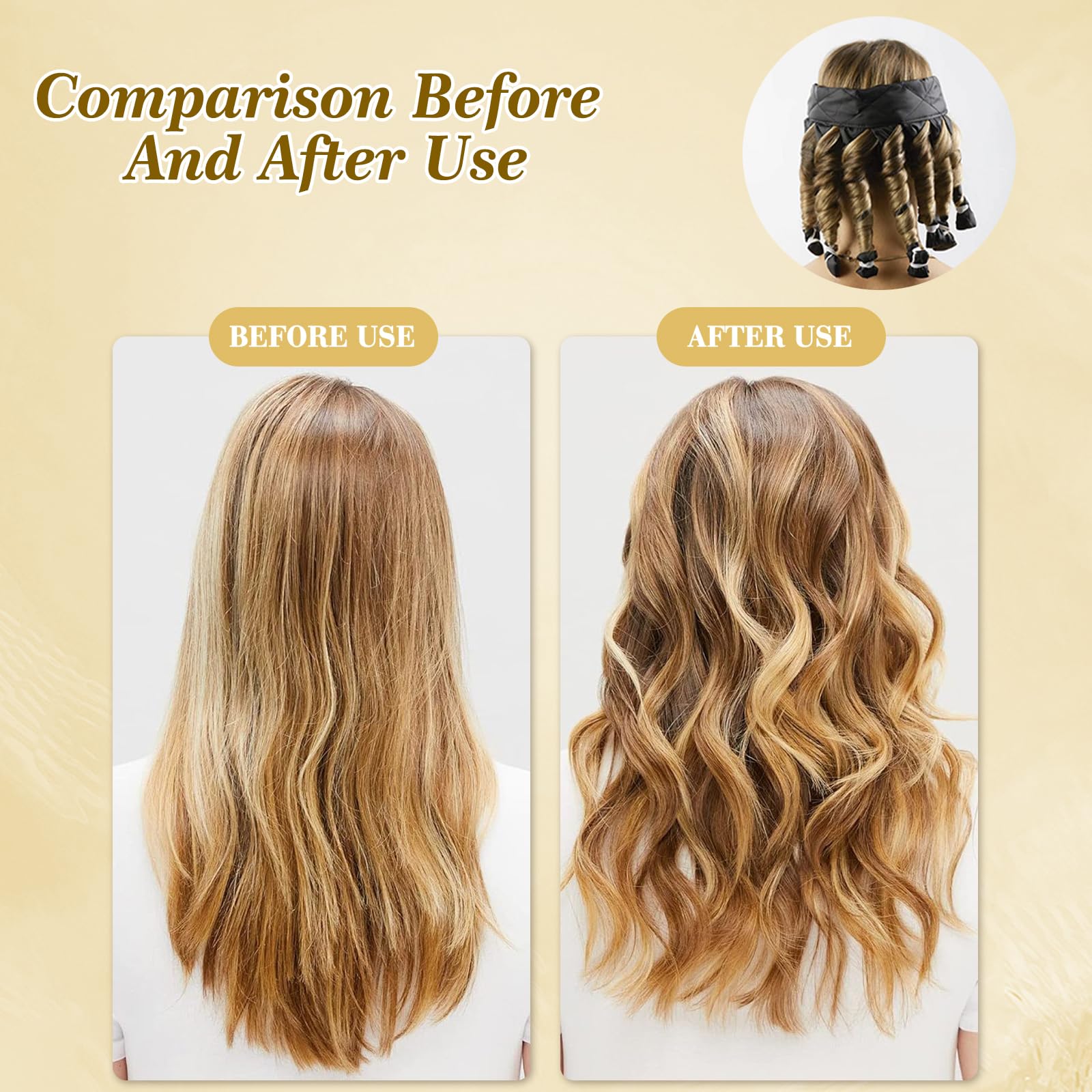 Satin Heatless Hair Curler for Long Hair - Adjustable 8 Rollers Set, Overnight Sleeping Curlers Headband for Natural Waves, No Heat Damage, DIY Styling Kit for Women & Girls(Leopard Color) - Medaid International