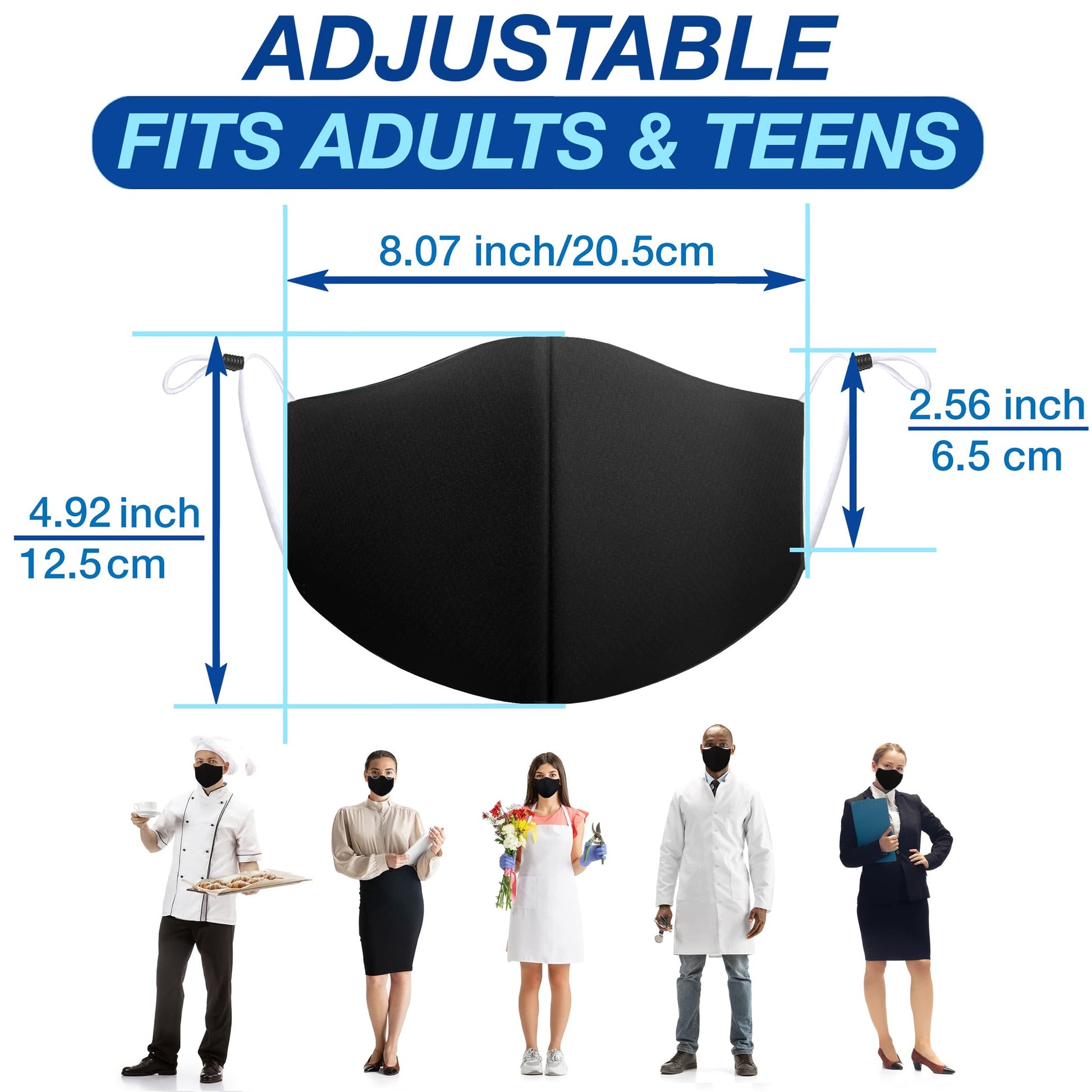 Arcarius Breathable Black Cool Moisture Wicking Face Masks, Washable, Lightweight, Reusable Comfort Fashion Sport for Women Men Teens 3 pack - Medaid International