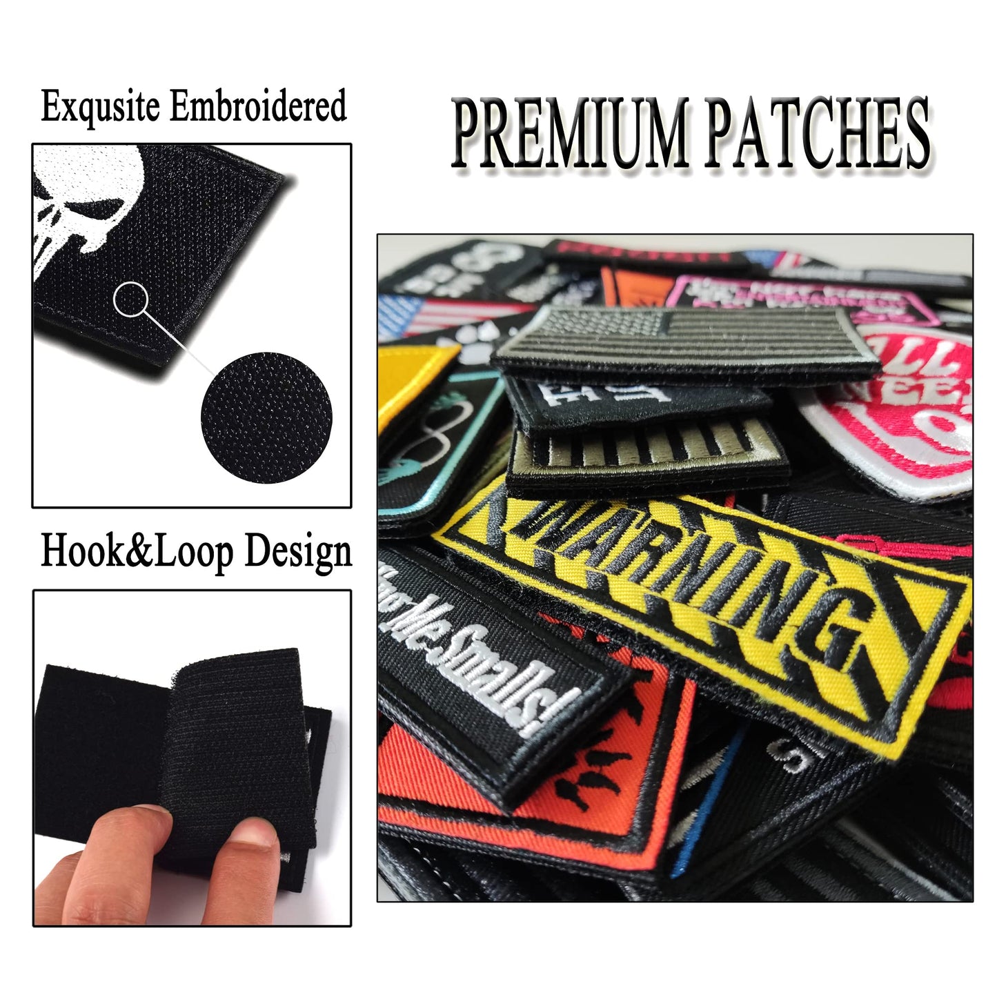 Harsgs 20 Pieces Random Tactical Morale Patch Bundle, Full Embroidery Loop and Hook Patches Set for Caps, Bags, Backpacks, Vest, Military Uniforms,Tactical Gears Etc - Medaid International