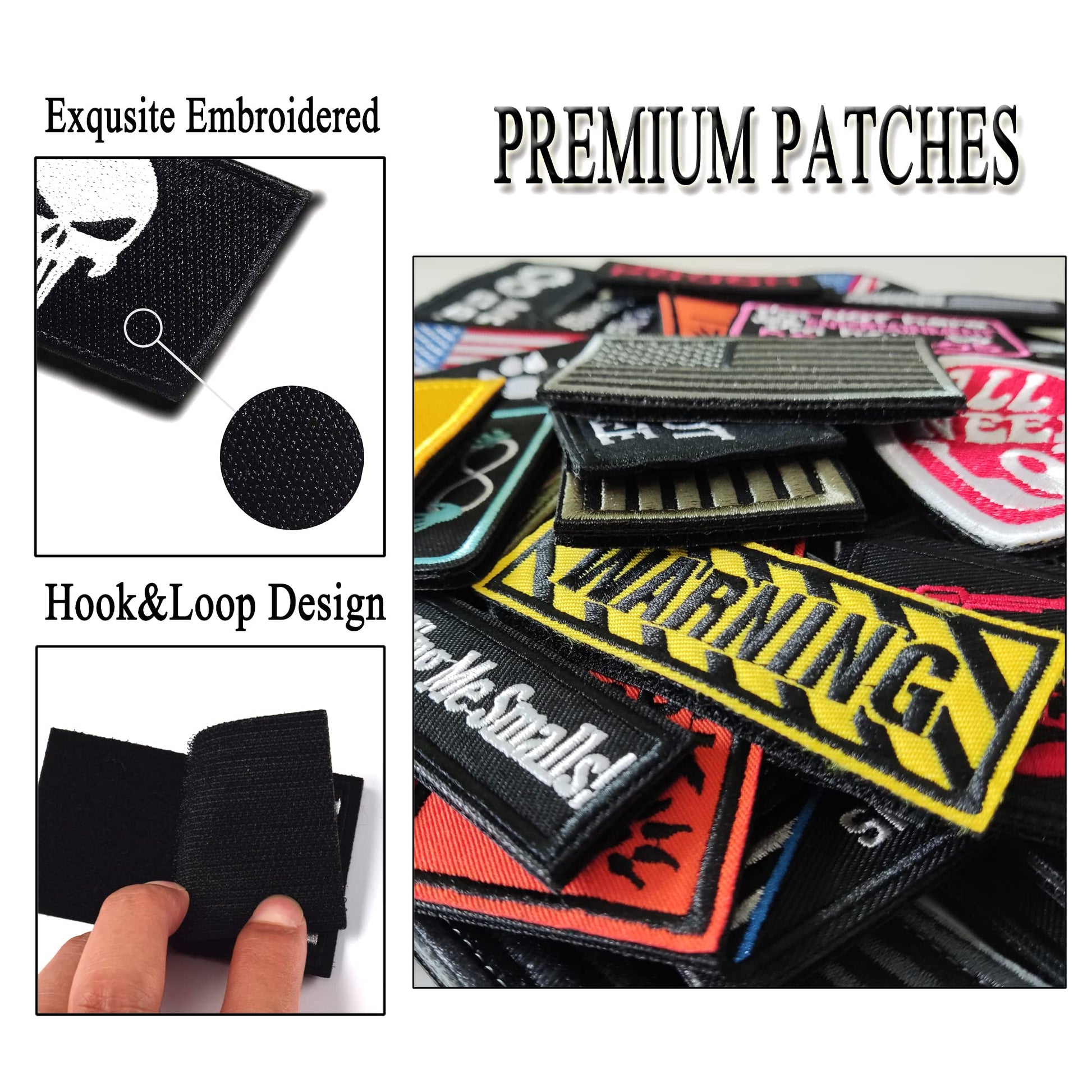Harsgs 20 Pieces Random Tactical Morale Patch Bundle, Full Embroidery Loop and Hook Patches Set for Caps, Bags, Backpacks, Vest, Military Uniforms,Tactical Gears Etc - Medaid International