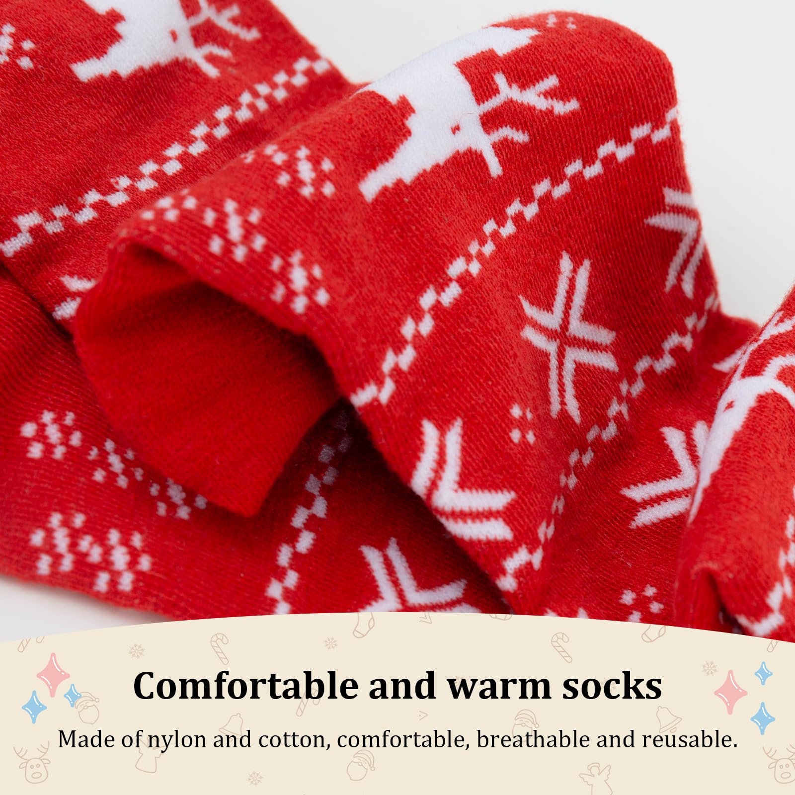 KHJCXS 6 Pairs Women Colorful Fun Novelty Socks spring gifts for women striped socks compression stockings Fluffy Soft Warm for Women Girl - Medaid International