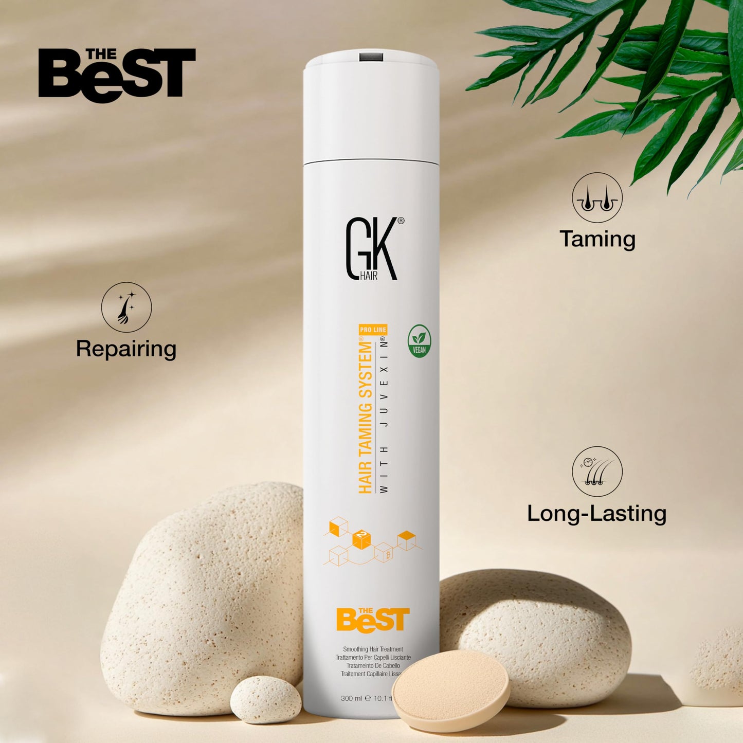 GK HAIR The Best Smoothing Keratin Treatment Professional Brazilian Blowout Complex for Silky Smooth & Frizz-Free Hair Temporary Straightening Long Lasting Shine -10.1 Fl Oz - Medaid International