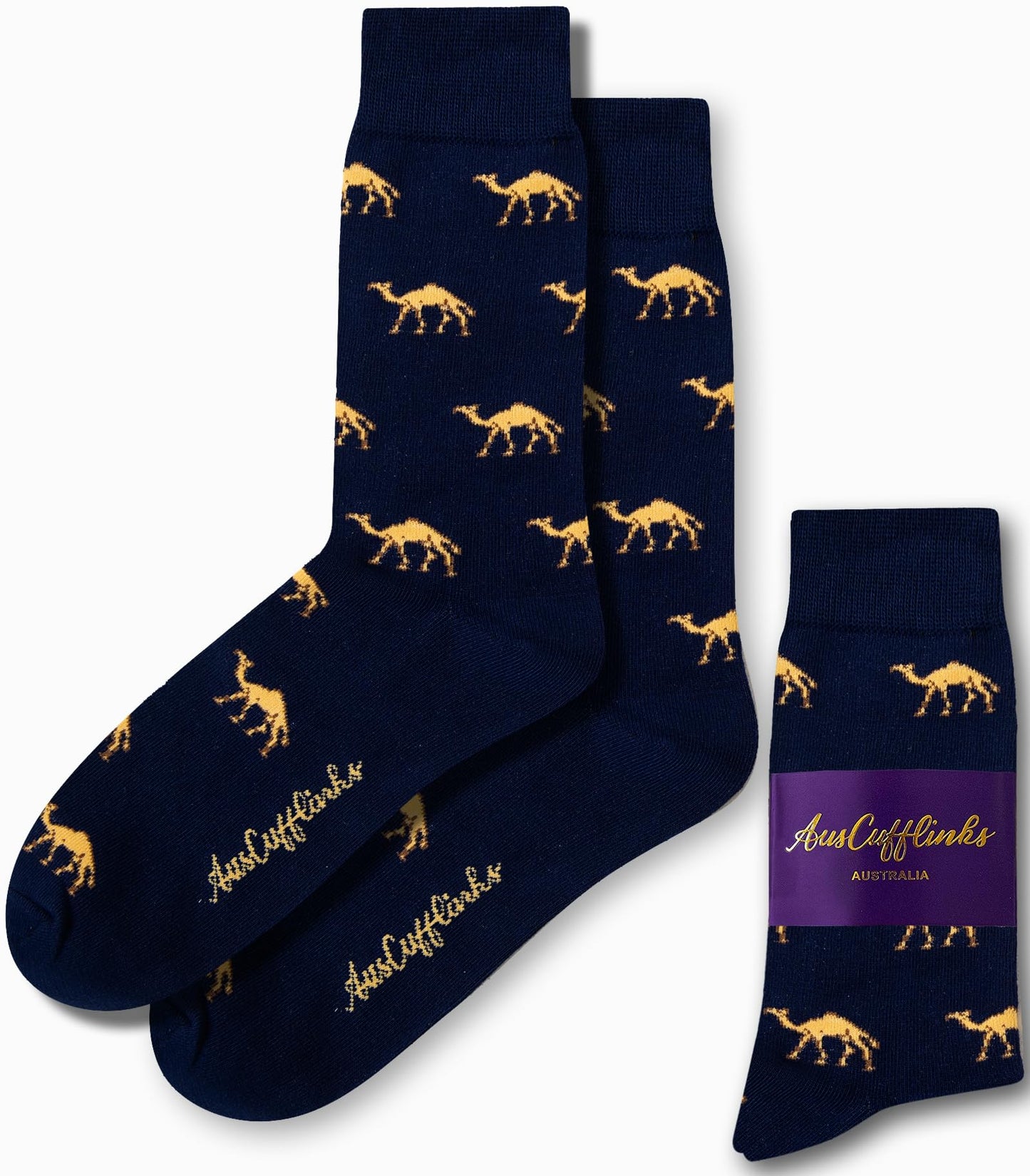 AUSCUFFLINKS Camel Socks For Him | Desert Fun Socks Gift for Her | Egyptian Happy Gift Socks Egypt Quirky Novelty Present for Dad | Socks for Mum (Camel) - Medaid International