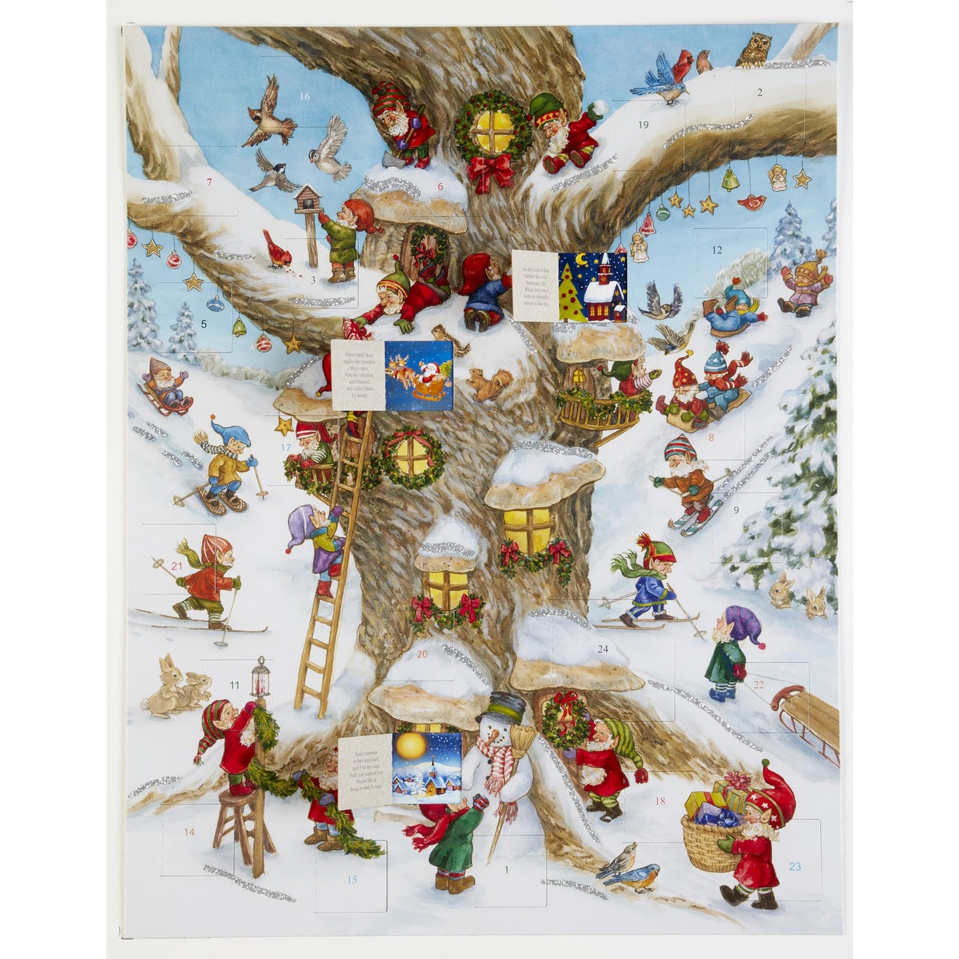 Elf Magic Advent Calendar (Countdown to Christmas) by Vermont Christmas Company with 'Twas the Night Before Christmas' Poem - Medaid International
