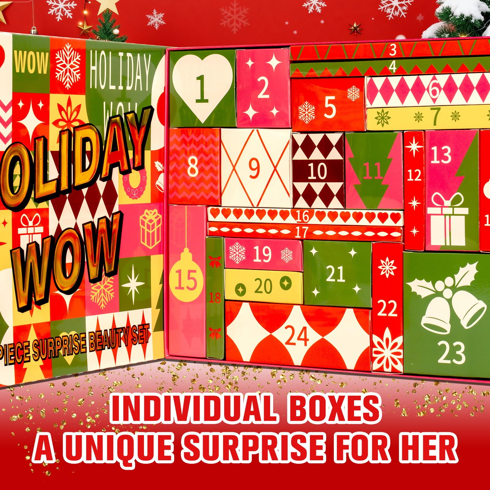 UPGRADED Professional Makeup Advent Calendar Real Makeup for Girls Teens Women Advent Beauty Calendar 2025 24Pcs Individually Boxed Christmas Xmas Surprises Beauty Countdown Set - Medaid International