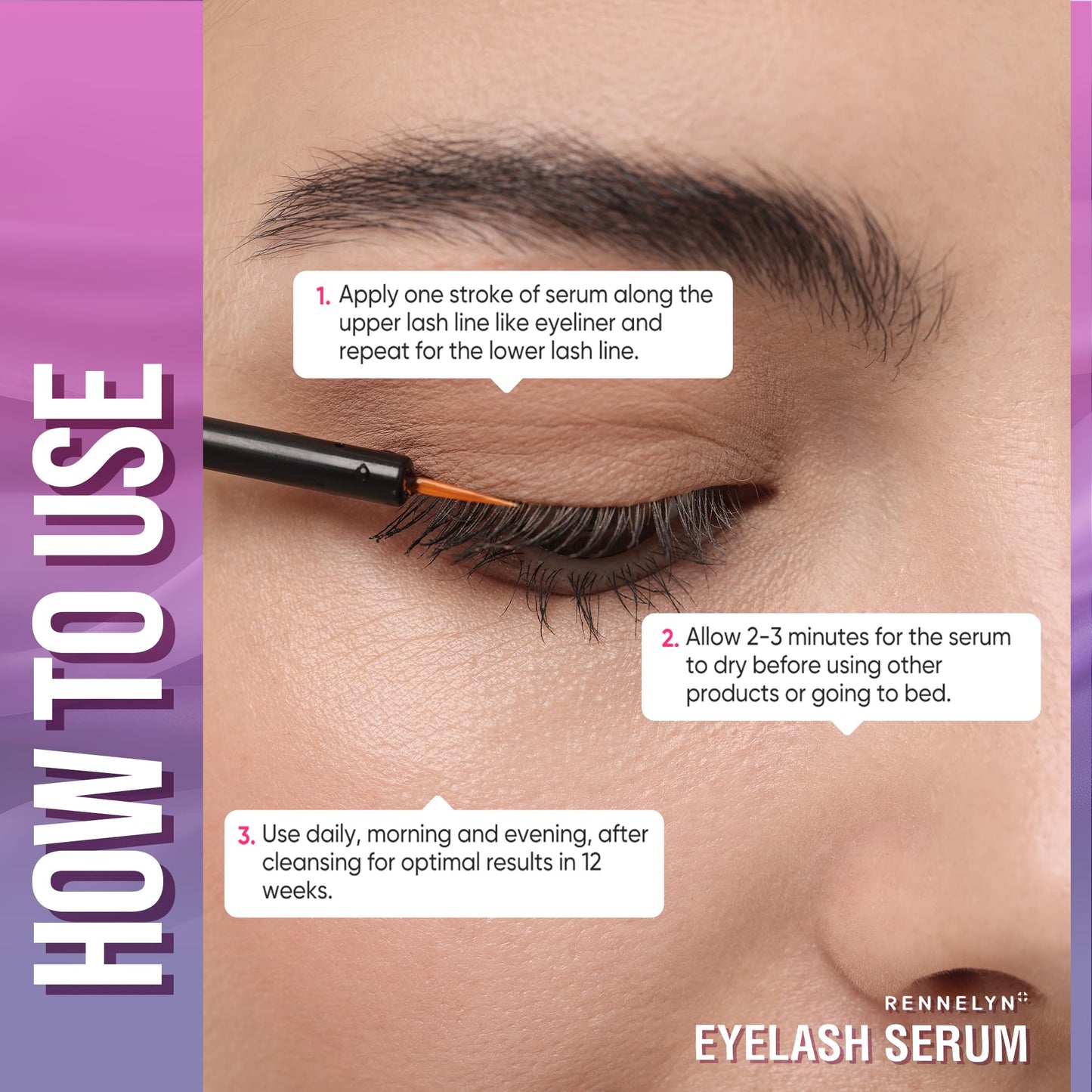 Eyelash Serum Lash Growth Enhancer: Advanced Natural Formula for Long Thickening Eyelashes - Safe for Sensitive Eyes 5ML Hormones Free - Medaid International