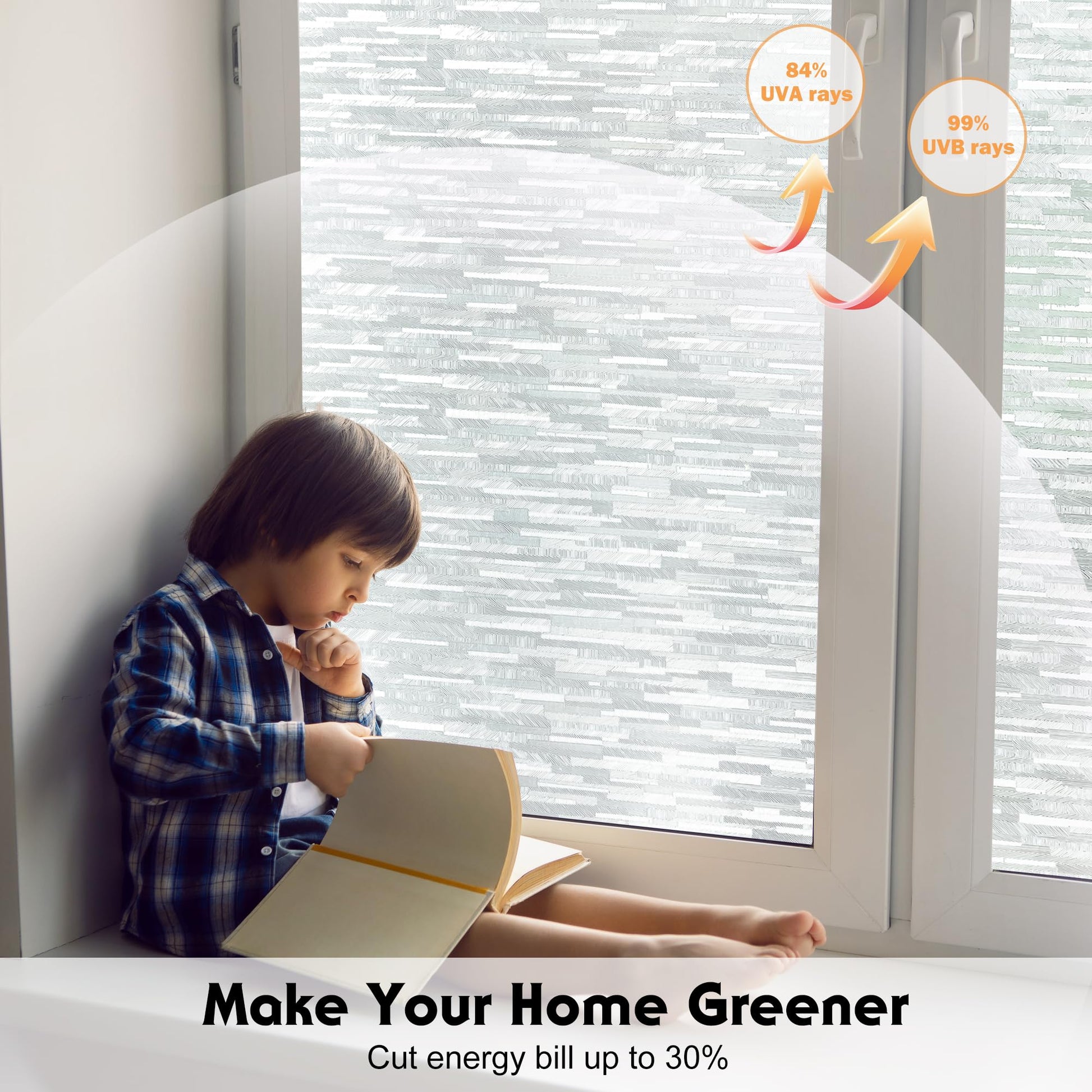 Window Privacy Film, Frosted Glass Window Film, Removable for Home Office, Static Cling Opaque Window Stickers, UV Blocking 11.6 x 78.7 Inches - Medaid International