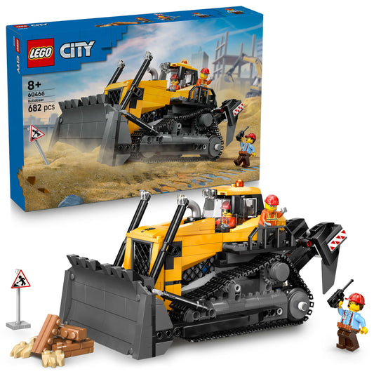 LEGO City 60466 Yellow Bulldozer Toy Birthday Present Blocks Boys Girls Children 8 Years Old 9 Years Old 10 Years Old Elementary School Building Vehicle Car Mini Car Mom Father - Medaid International