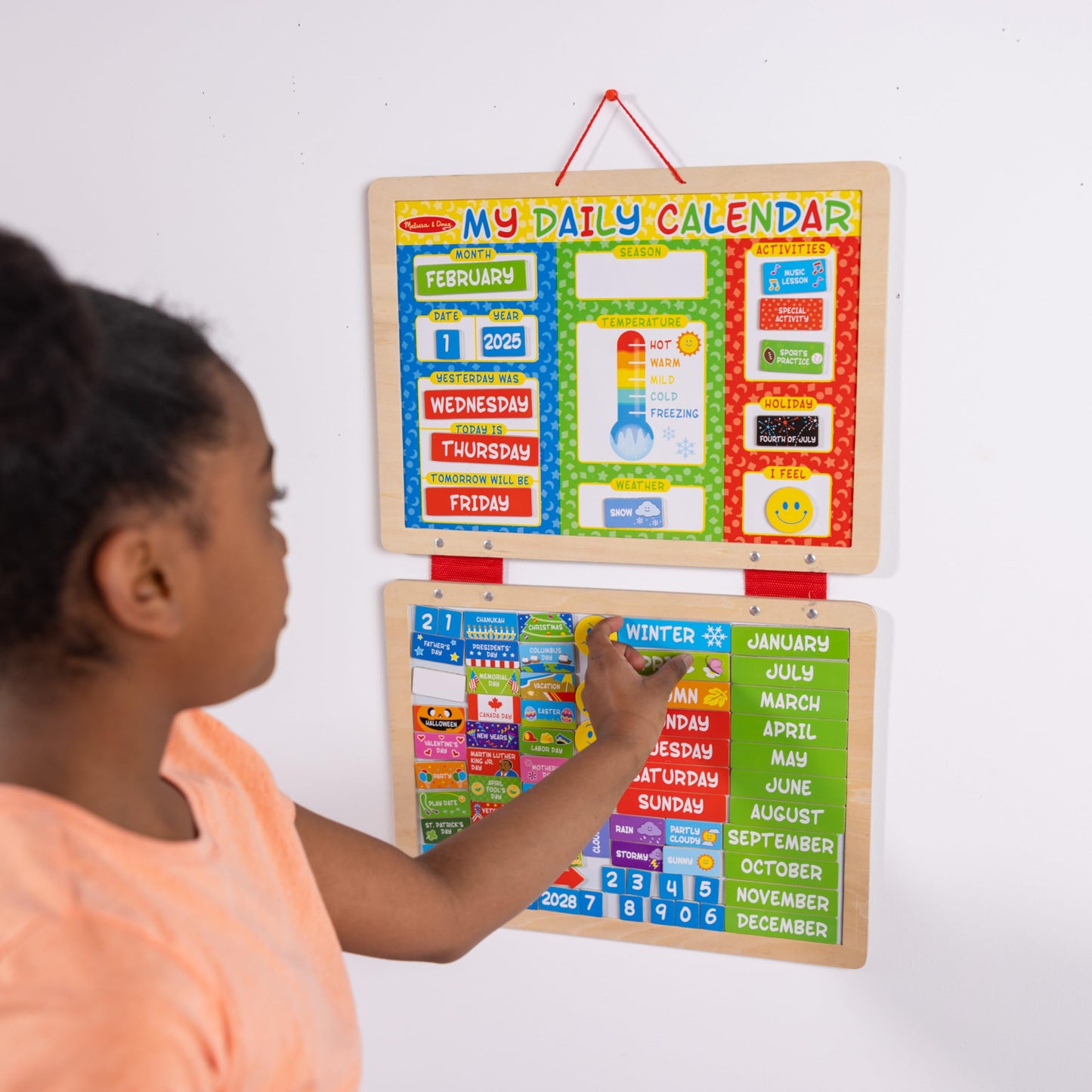 Melissa & Doug My First Daily Magnetic Calendar, Classroom Calendar for Kids Activities with Weather & Seasons, Preschool Toys for Girls & Boys Ages 4+ - Medaid International