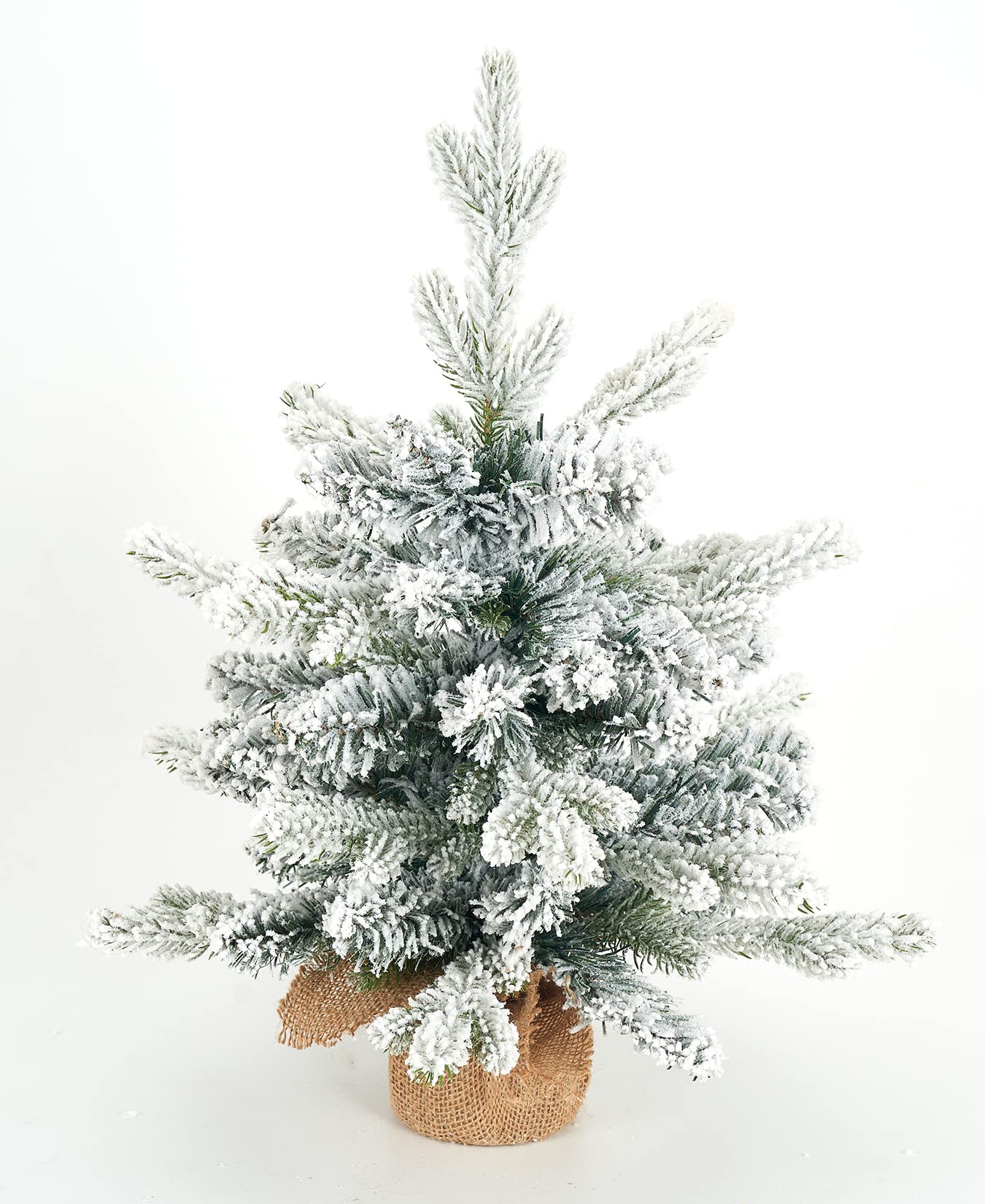 Diahom Tabletop Christmas Tree Artificial Mini Small 18 inches Snow Flocked Xmas Pine Tree for Table Desk Home Christmas Decor - Medaid International