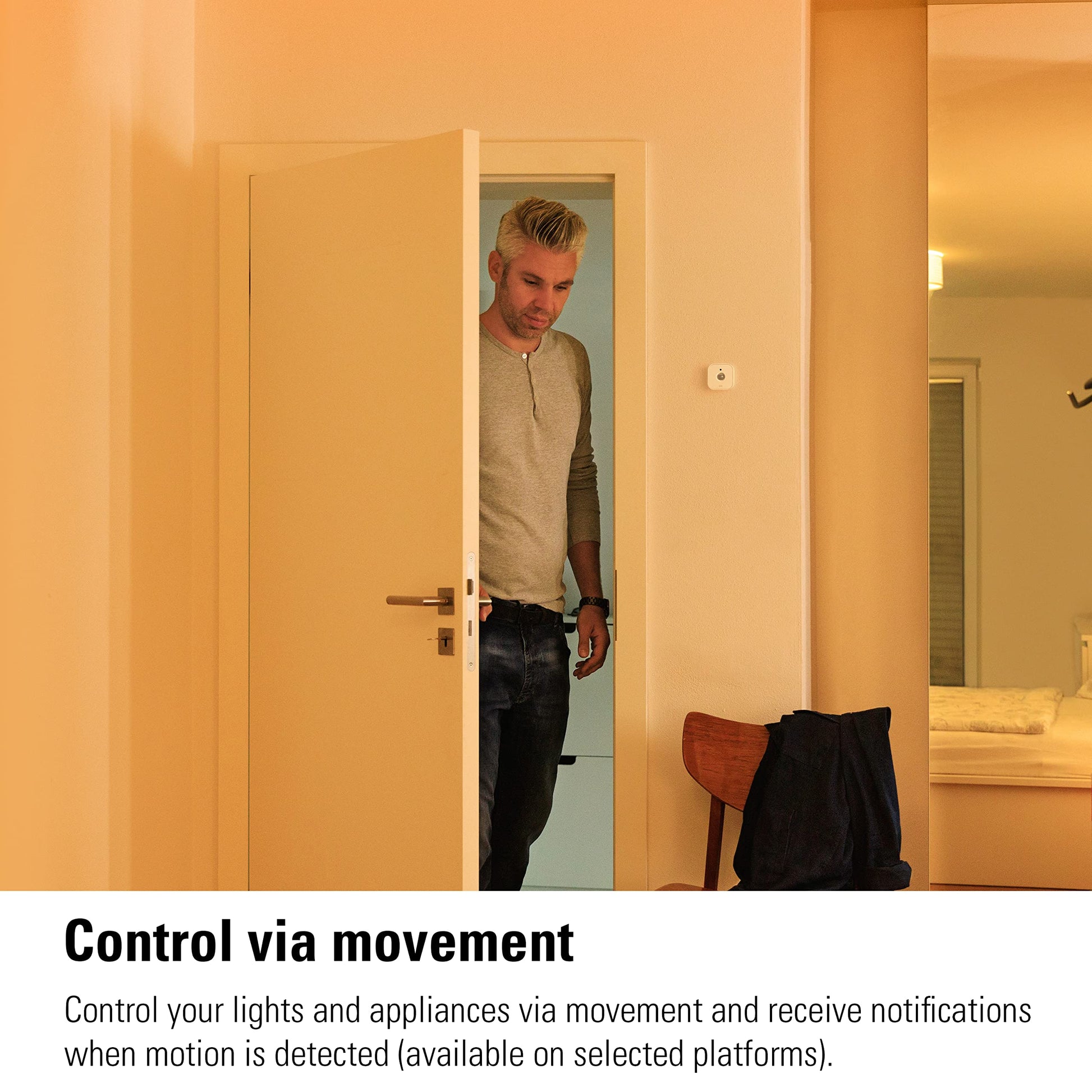 Eve Eve Motion (Matter) White Motion Detector, IPX3 Water Resistance, Light Sensor, 9 m Detection Range, Battery Powered, Matter-enabled, Thread-enabled - Medaid International