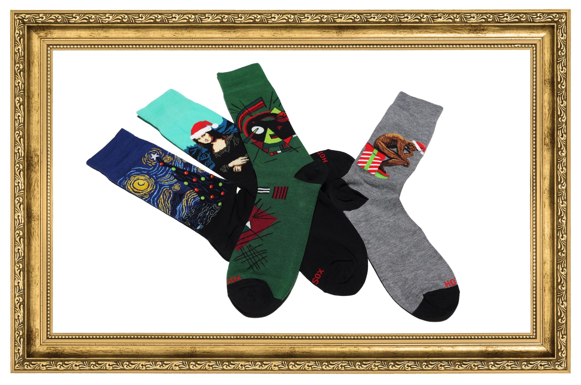 Hot Sox Men's Kandinsky Xmas Crew Sock 1 Pair Pack, Green, Men's Shoe Size: 6-12 - Medaid International