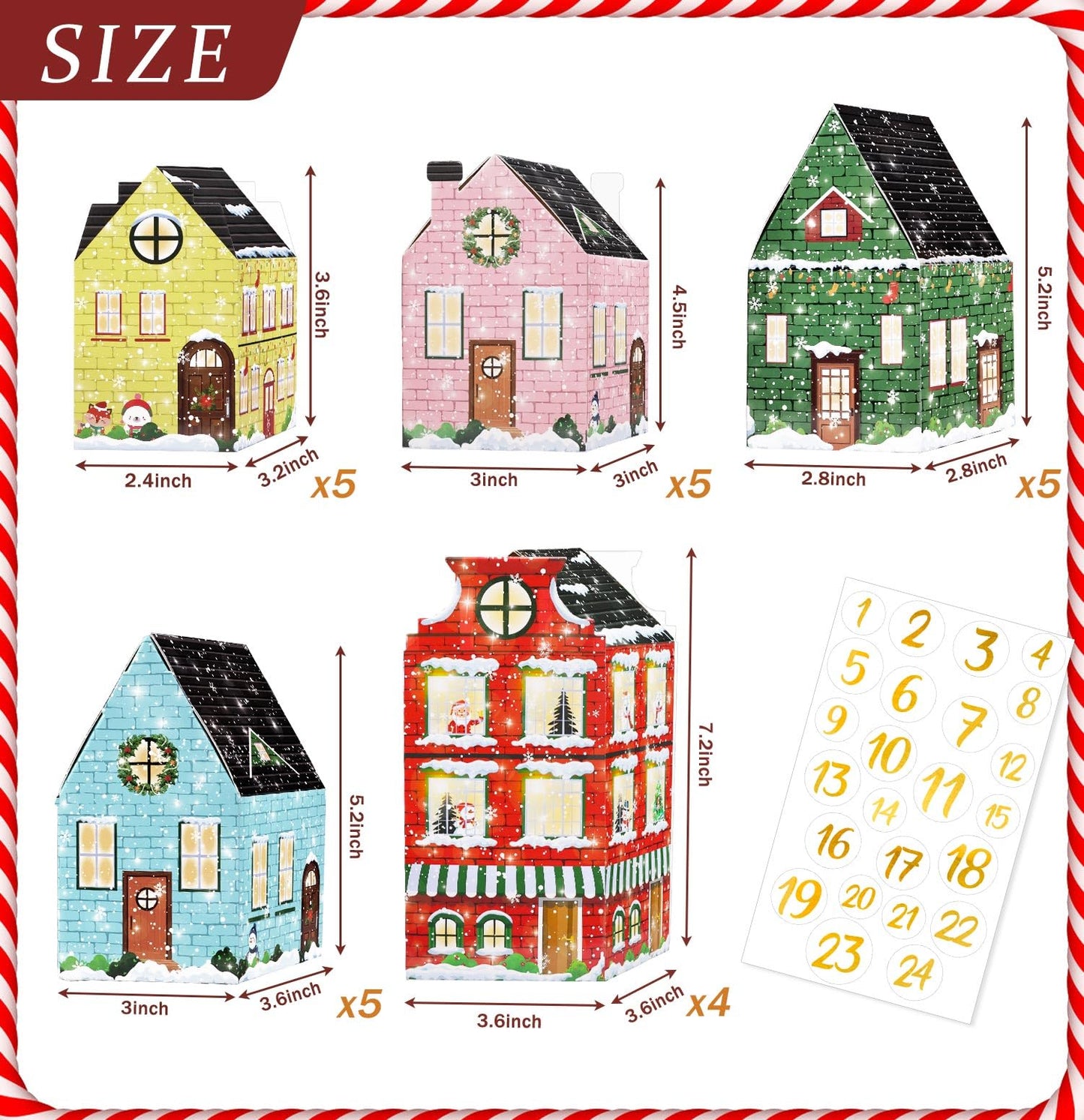 SietDESEO 24 Empty Advent Calendar Boxes to Fill 24 Days of Christmas Countdown Gift Boxes for Kids Adults Xmas Holiday Party Decorations Make Your Own Advent Calendar Box - Medaid International