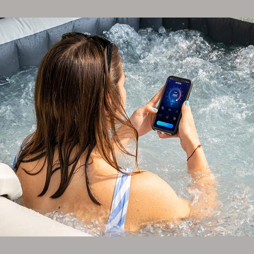 4-Person Greystone Deluxe Square Bubble Spa Set - Medaid International