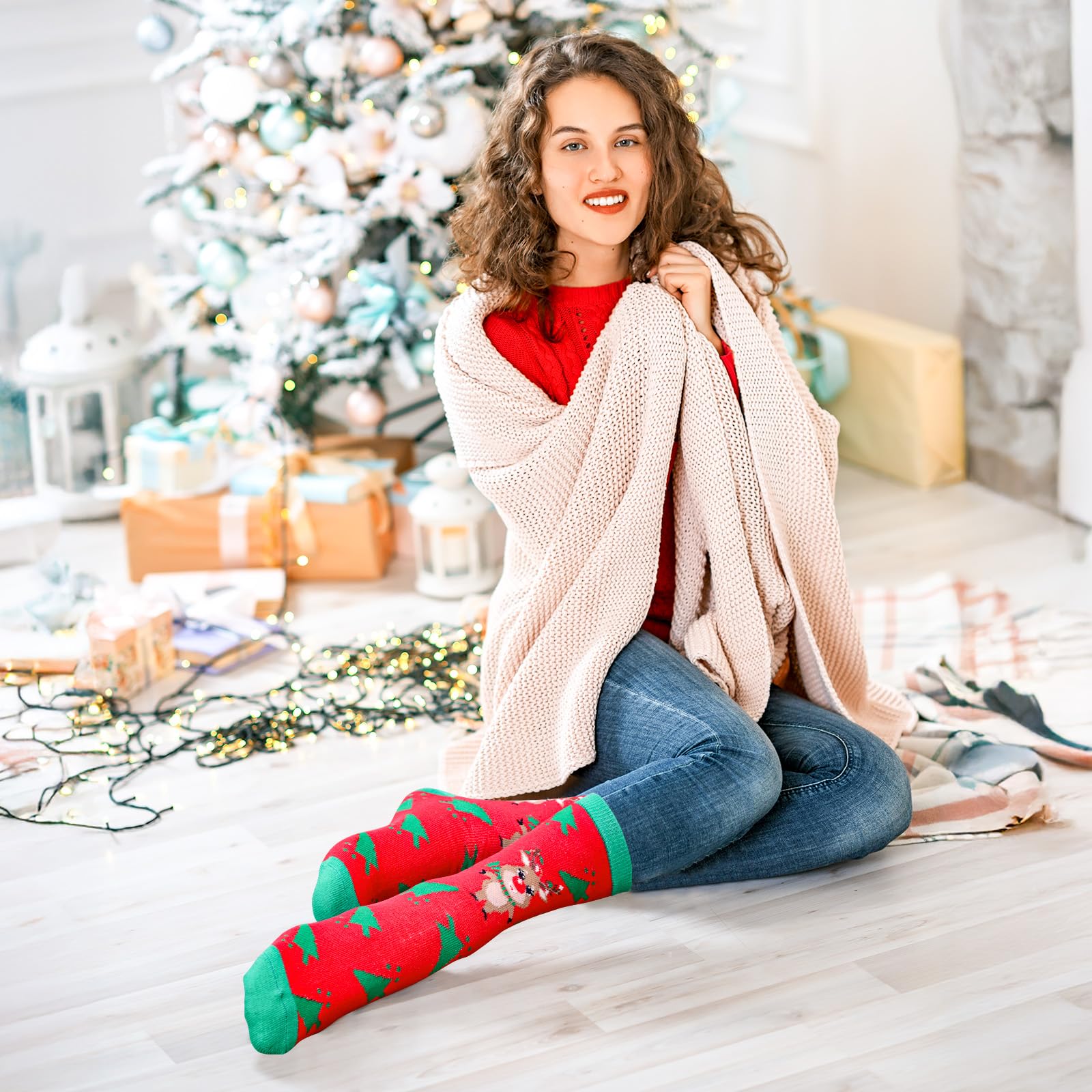 MGparty 12 Pairs Christmas Socks for Women, Holiday Crew Socks, Funny Novelty Xmas Gift Socks for Christmas - Medaid International