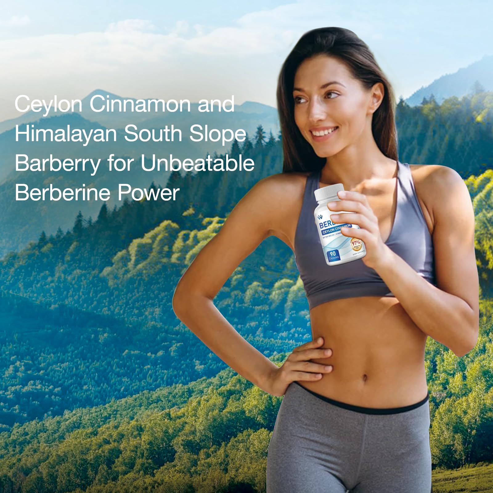 WACHRAY Berberine Supplement 1500mg - Berberine with Ceylon Cinnamon, Berberine HCl 97% Purity Complex Supplements, Non-GMO Vegan - 180 Capsules - Medaid International