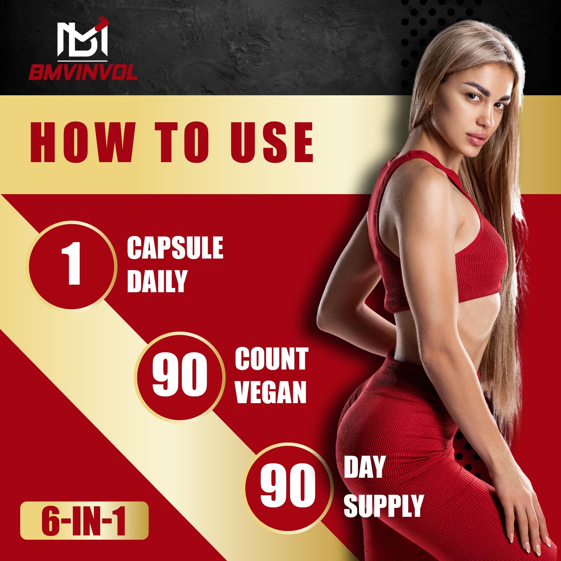 Ashwagandha Maca Root with Turmeric, Ginger, Ginkgo Biloba, Black Pepper - 90 Count - 3 Month Supply - Medaid International