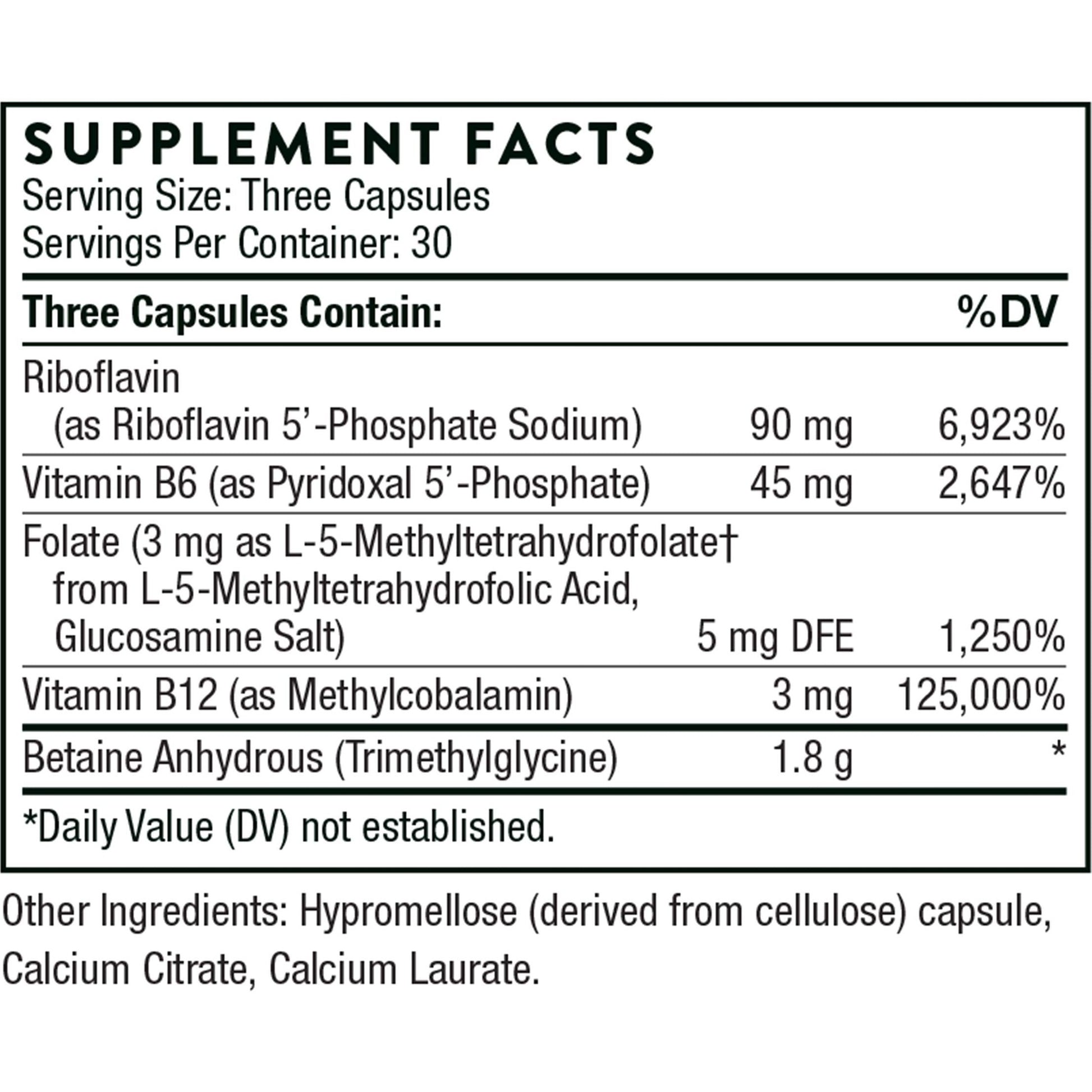 THORNE - Methyl-Guard Plus - Active folate (5-MTHF) with Vitamins B2, B6 & B12 - Supports methylation & Healthy Level of homocysteine* - Gluten, Dairy & Soy-Free - 90 Capsules - Medaid International