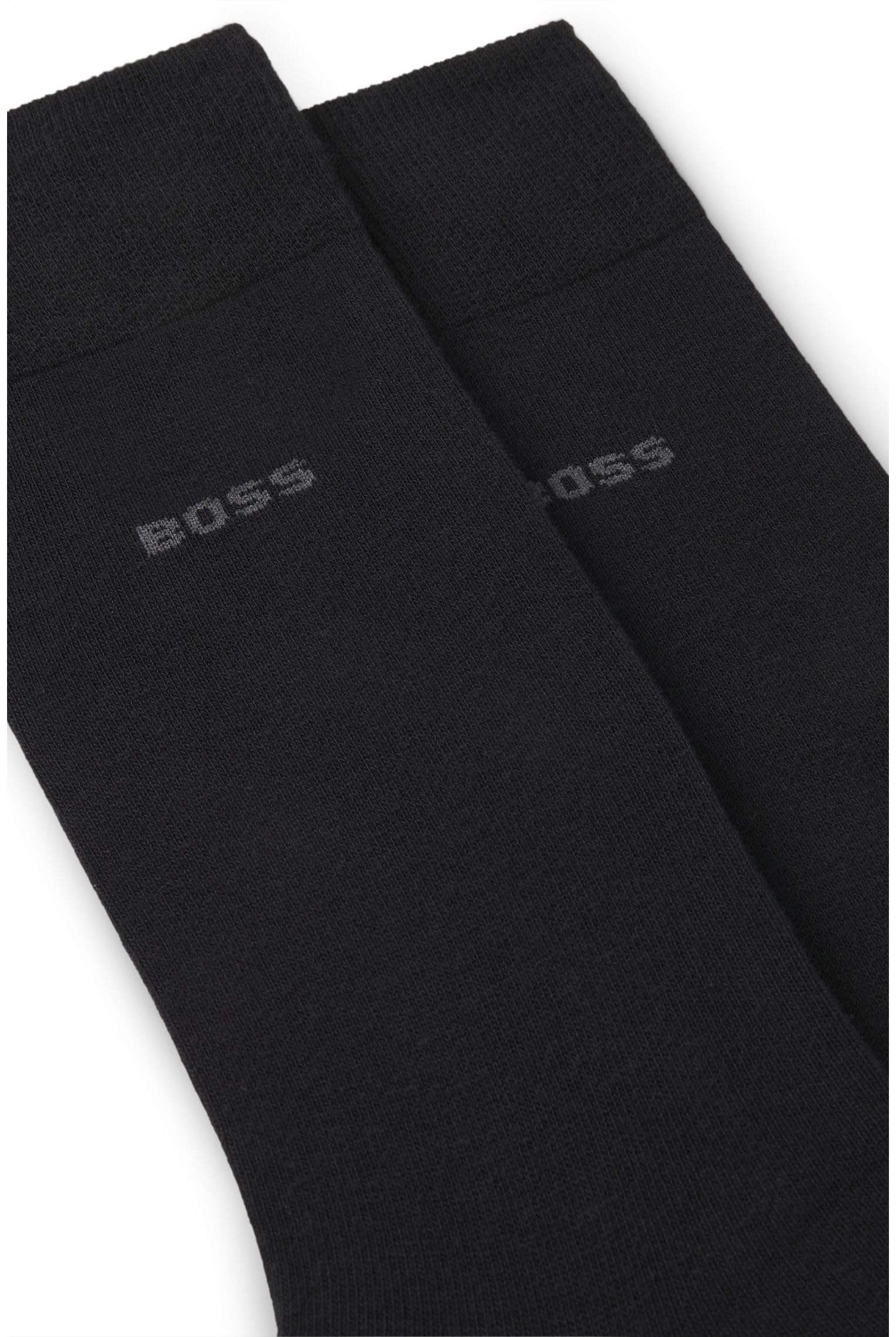 BOSS HUGO Men's 2-Pack solid mercerized cotton dress sock Sockshosiery, black, 7-13 - Medaid International