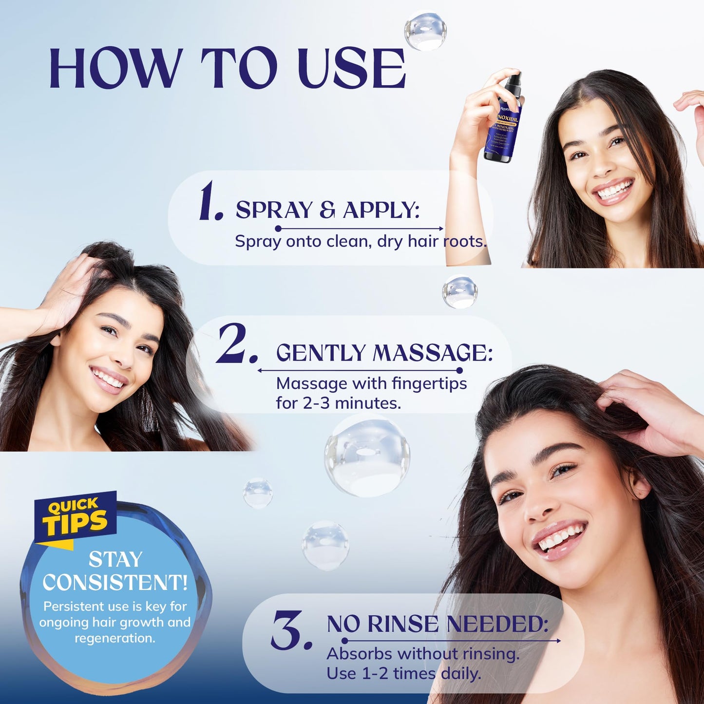 5% Minoxidil Hair Growth for Men and Women: 2-Pack Extra Strength Minoxidil Hair Loss Treatment Serum with Rosemary for Faster Stronger Thicker Hair Growth - 60ML Each - Medaid International