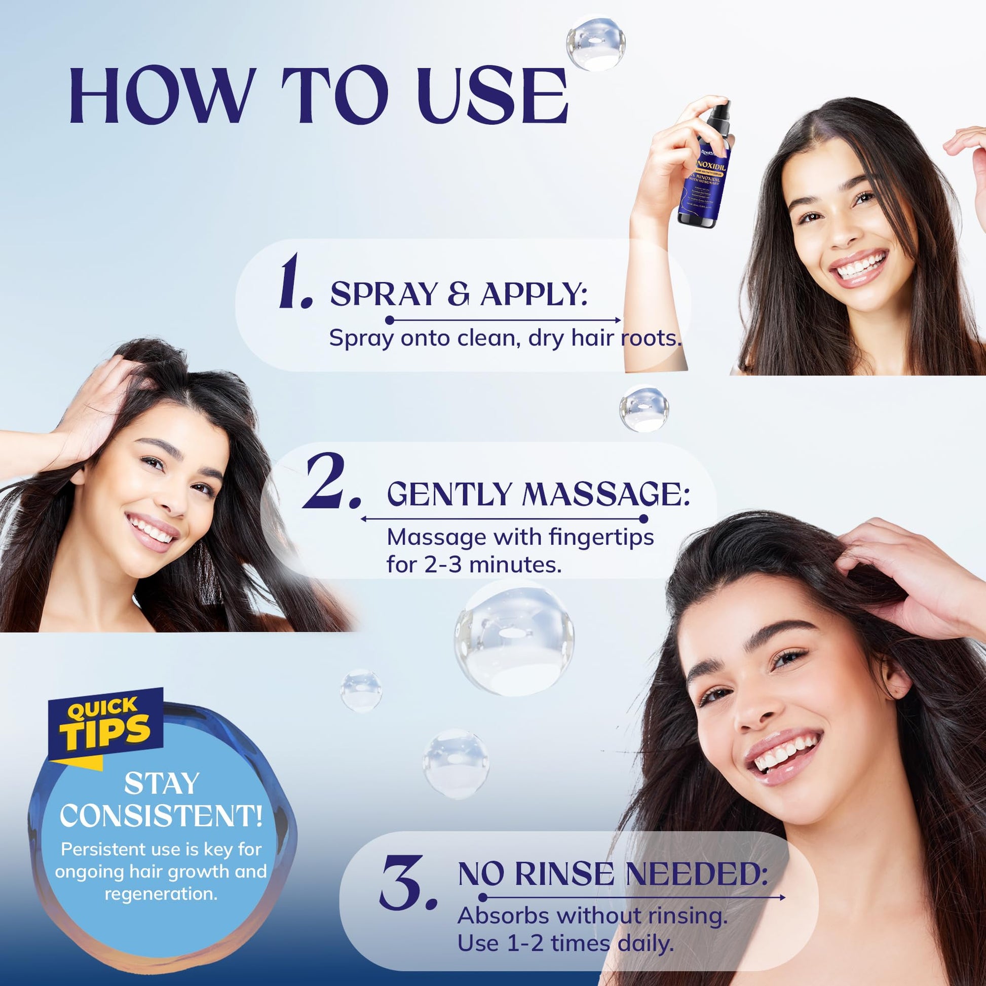 5% Minoxidil Hair Growth for Men and Women: 2-Pack Extra Strength Minoxidil Hair Loss Treatment Serum with Rosemary for Faster Stronger Thicker Hair Growth - 60ML Each - Medaid International