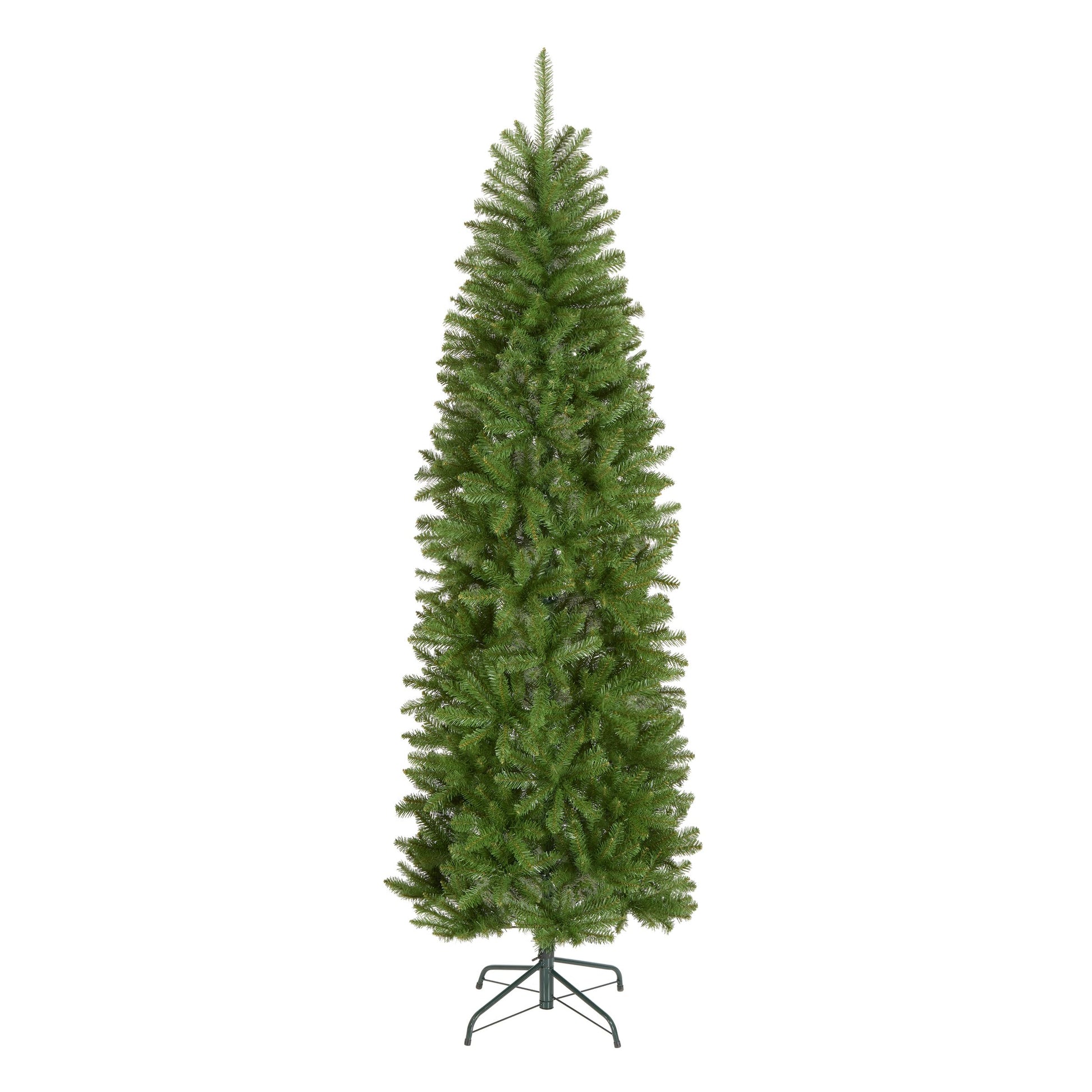 National Tree Company 7 ft Unlit Kingswood Fir Slim Artificial Christmas Tree, 892 Tips, Includes Stand, Green - Medaid International