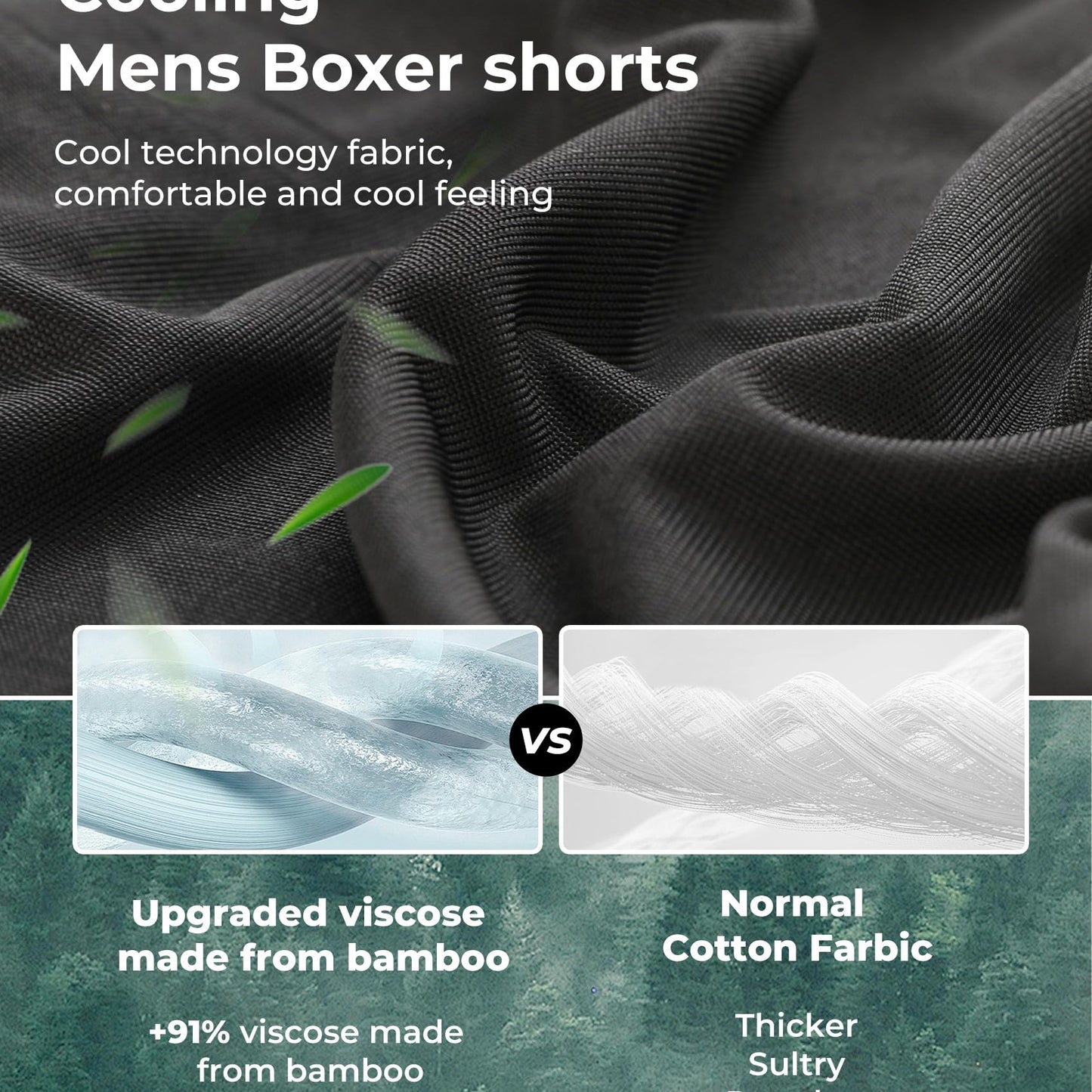 BAMBOO COOL Men's Silky Boxer Shorts,Soft and Breathable,Knit Underwear with Button Fly Pajamas Sleep Shorts 3 Pack - Medaid International