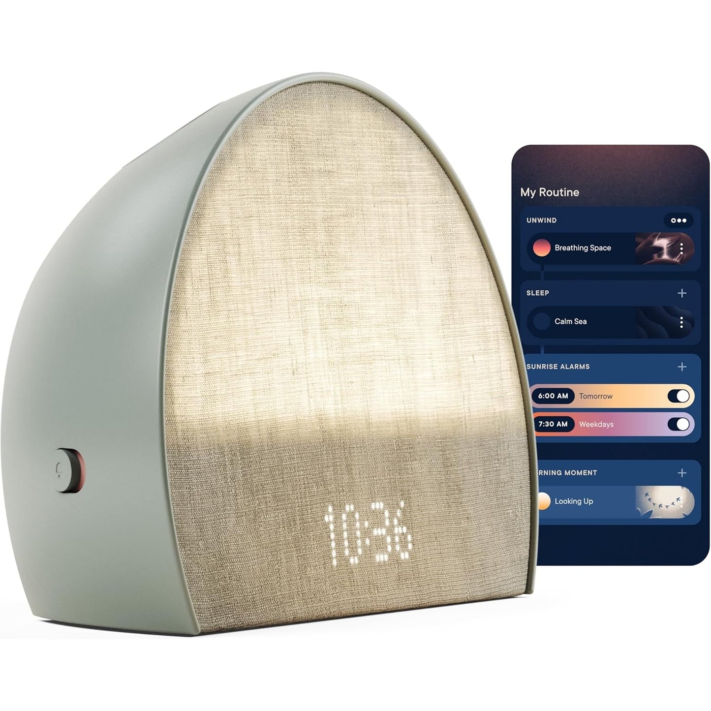 Hatch Restore 2 Sunrise Alarm Clock, Sound Machine, Smart Light (Putty) ー Your Smart Sleep Clock, White Noise, Customizable Sleep Routines for Adults, Unwind Gently, Dimmable Clock, Wake Up Energized - Medaid