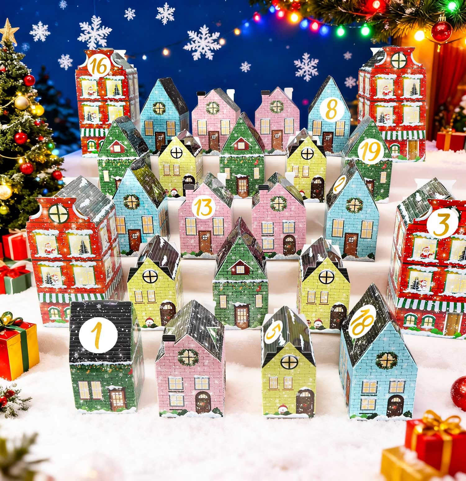 SietDESEO 24 Empty Advent Calendar Boxes to Fill 24 Days of Christmas Countdown Gift Boxes for Kids Adults Xmas Holiday Party Decorations Make Your Own Advent Calendar Box - Medaid International