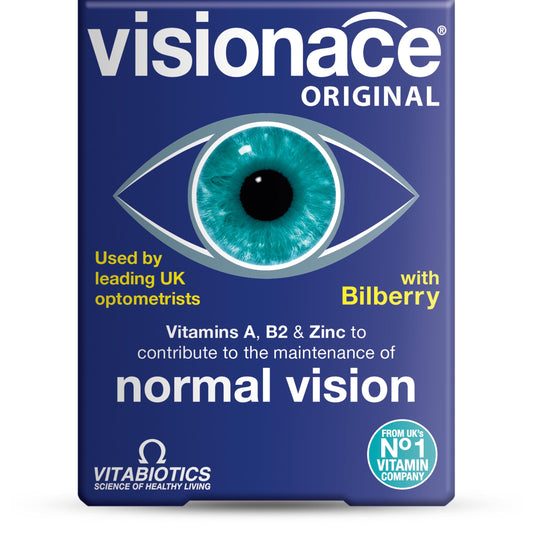 Vitabiotics Visionace Original - Nutritional Multivitamin for Normal Vision | Vitamins A, B2 and Zinc - 30 Tablets - Medaid International