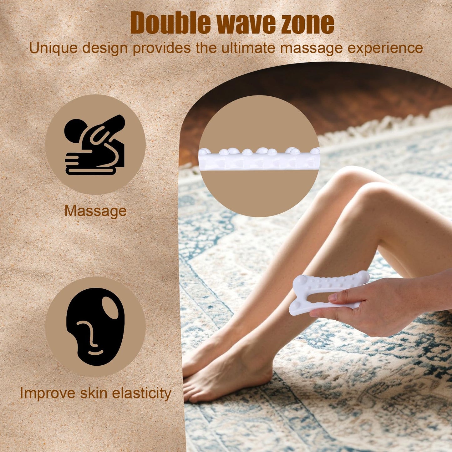 Gua Sha Massage Tool, Dual Row Massage Facial & Body Gua Sha Tool Skin Tightening Korean Face Massager for Women Men - Medaid International