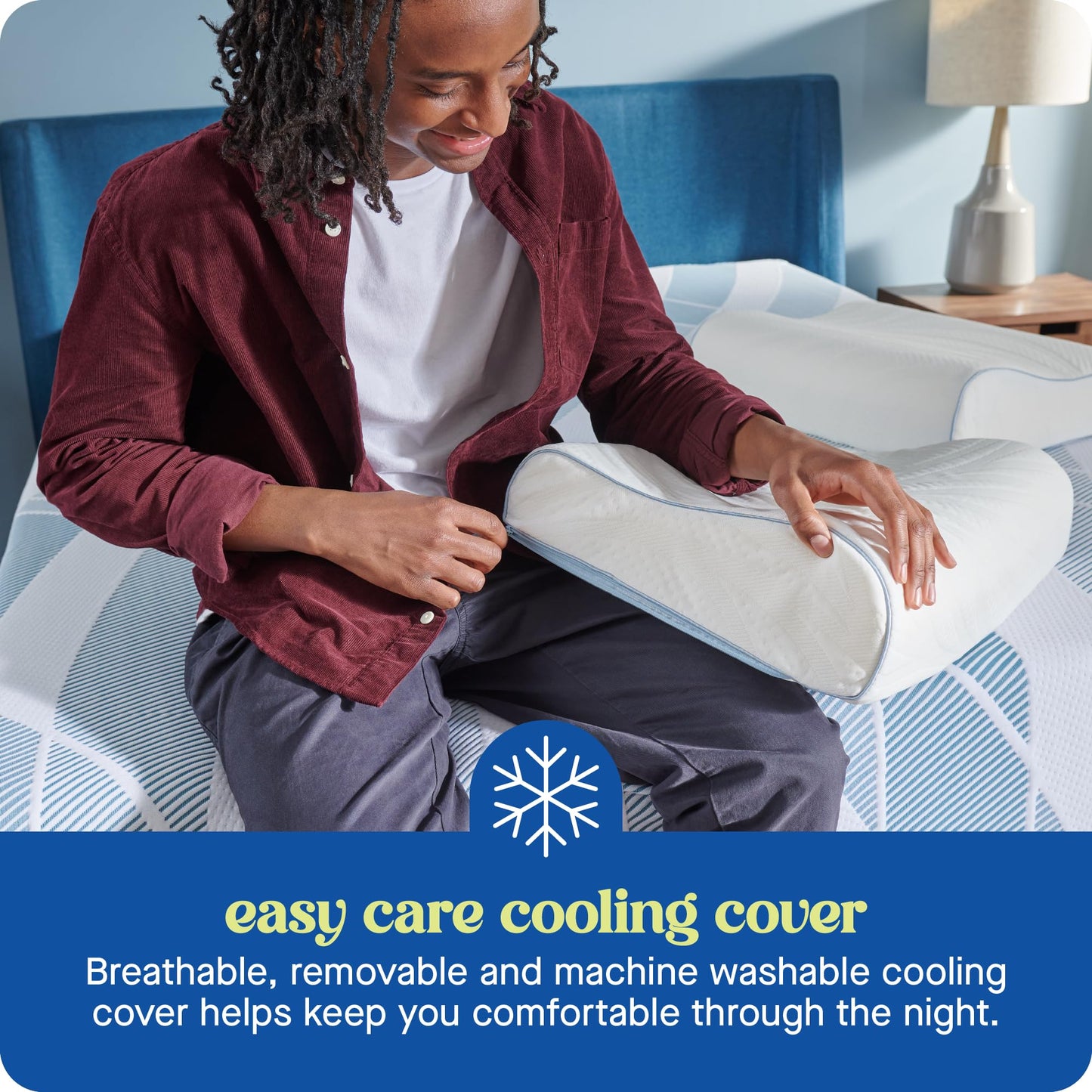 SEALY Dreamlife Standard Size Contour Memory Foam Pillow with Surface Guard Technology, Removable Machine-Washable Cover, 1 Year Limited Warranty - Medaid International