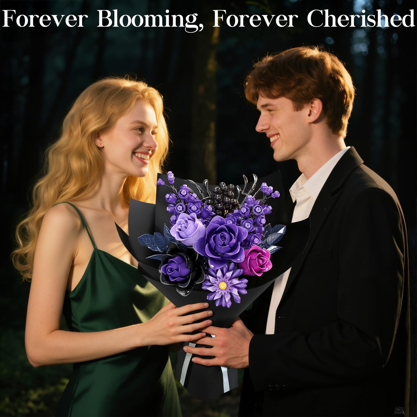 Qinline Purple Rose Advent Calendar 2025 for Adults Teens Kids - Christmas Flower Bouquet Building Blocks 24 Day Countdown Calendar Artificial Botanical Collectio Halloween Home Decor Gifts for Women - Medaid International