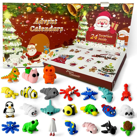 Christmas advent calendar 2025 3D printing animals, 24 Days Christmas Countdown Calender Toys Set, Xmas Gifts Advent Calendars for Boys Girls Ages 4-8 3-5 8-12 (Animal-B) - Medaid International
