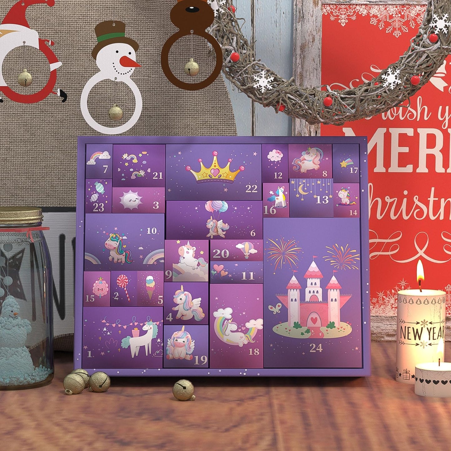 Advent Calendar 2025 for Girls - Unicorn Gifts for Girls, 24-Day Christmas Countdown Box, Countdown Calendar, for Kin Surprise Gifts for Daughters and Granddaughters (Unicorn) - Medaid International