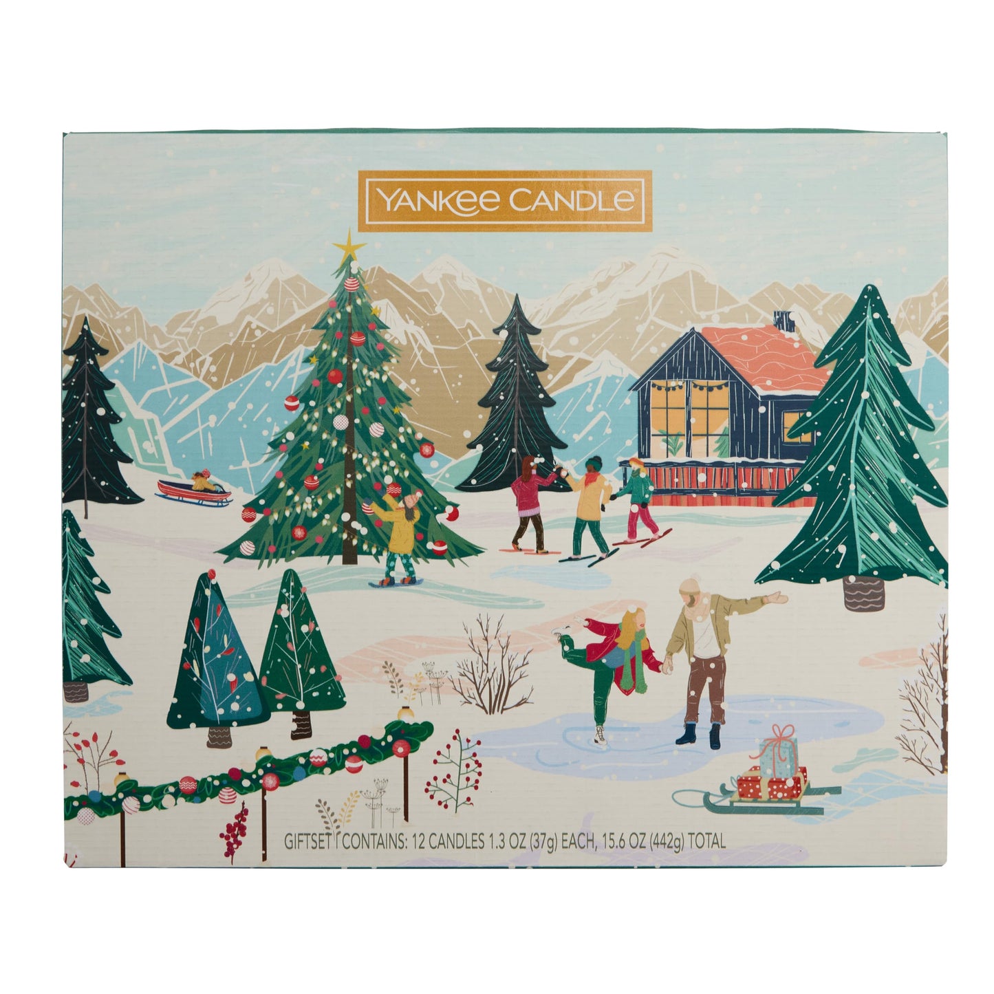 Yankee Candle Signature Votive Mini Jars 12 Days of Christmas Candle Advent Calendar Variety Pack, Natural Soy Wax Blend with Natural Fiber Wick, 1.3 OZ Glass Jar (Pack of 12) - Medaid International