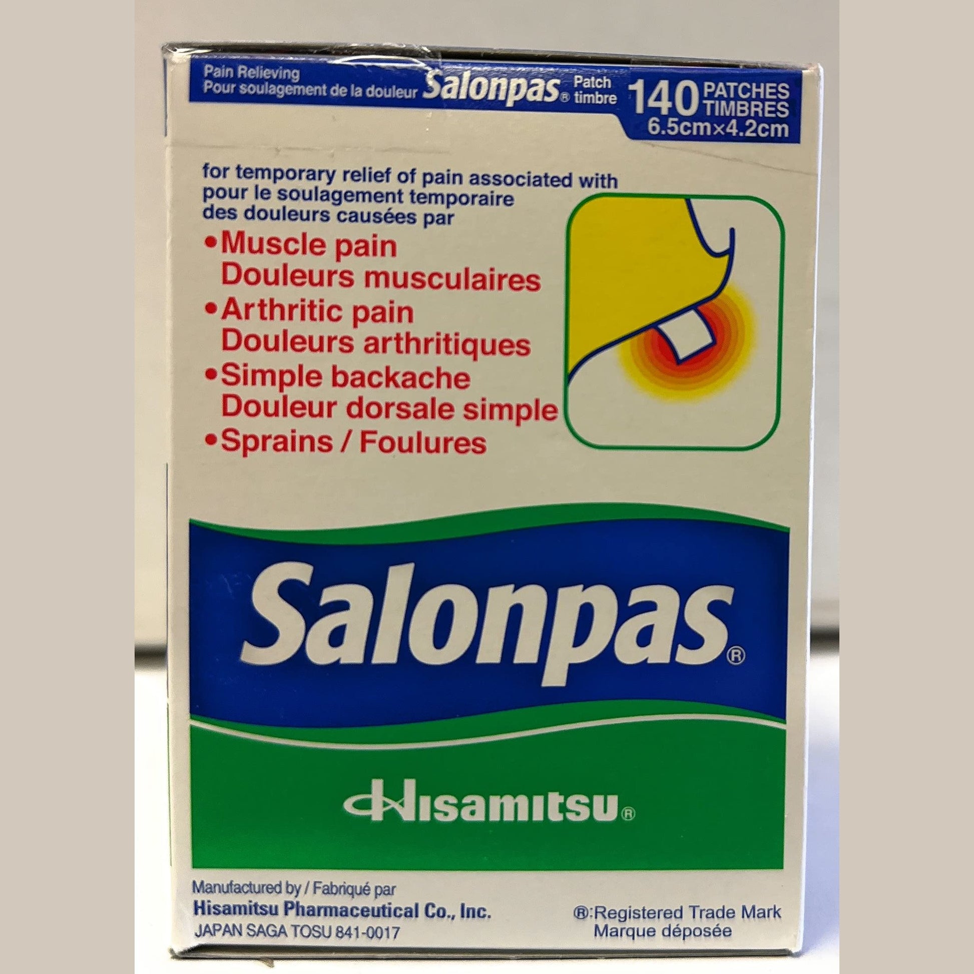Salonpas Pain Relieving Patch, 140 Patches - Medaid International