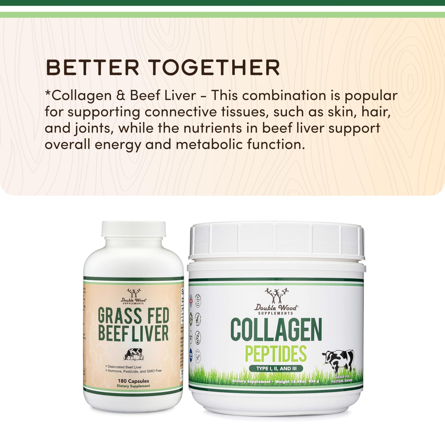 Beef Liver Capsules (1,000mg of Grass Fed, Desiccated Beef Liver per Serving, 180 Capsules, 3 Month Supply) Supplement for Digestion, Immune Health, Energy, and Wellness by Double Wood - Medaid International