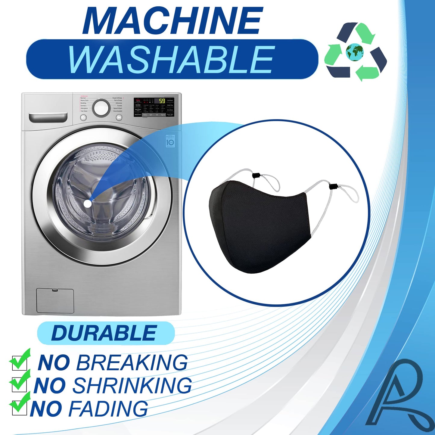 Arcarius Breathable Black Cool Moisture Wicking Face Masks, Washable, Lightweight, Reusable Comfort Fashion Sport for Women Men Teens 3 pack - Medaid International