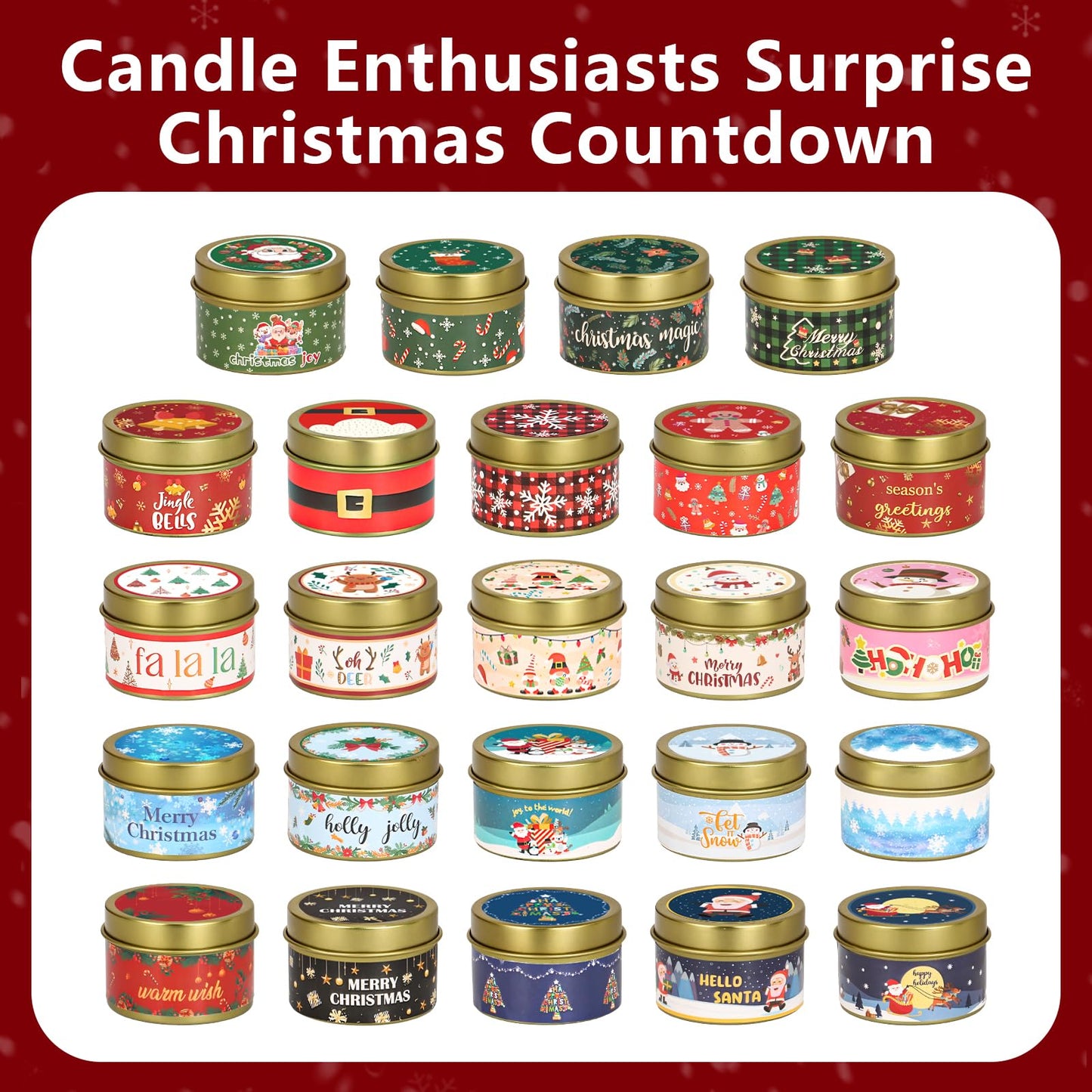 Candle Advent Calendar 2025 Adult Women - 24 Day Christmas Scented Candle Countdown Calendar for Coworkers Friends, Xmas Holiday Gifts for Wife Grandmother Mom Daughter - Medaid International