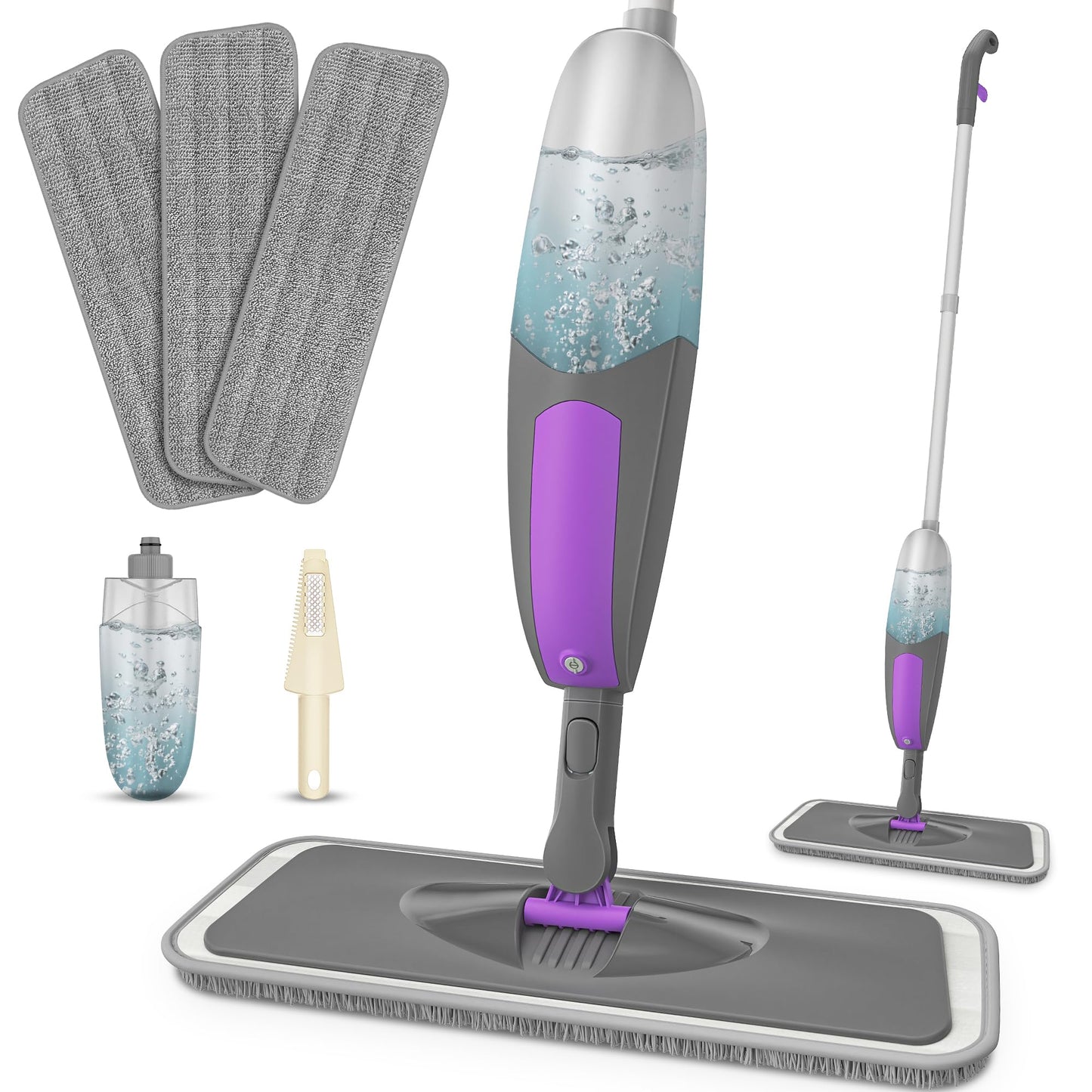 Spray Mops for Floor Cleaning - HOMSIER Microfiber Mop Wet Dry with 3 Washable Pads 550ML Refillable Bottle for Hardwood Wood Laminate Tile Marble Kitchen Home Hard Floors - Medaid International