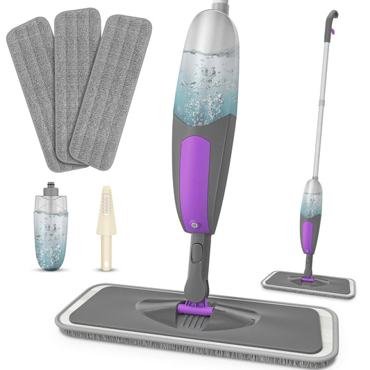Spray Mops for Floor Cleaning - HOMSIER Microfiber Mop Wet Dry with 3 Washable Pads 550ML Refillable Bottle for Hardwood Wood Laminate Tile Marble Kitchen Home Hard Floors - Medaid International