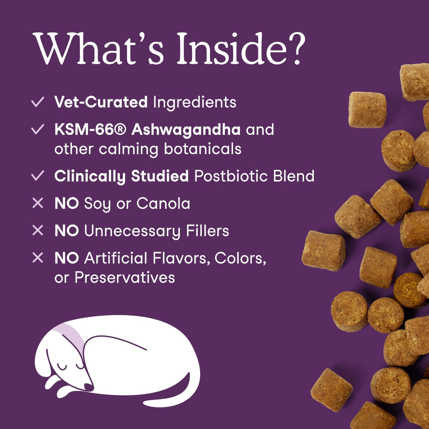 Fera Pets Dog Calming Chews - Helps Manage Everyday Stress & Separation - Promotes Relaxation - Ashwagandha & Priome® Mental Wellbeing Postbiotic Blend - 90 Soft Chews