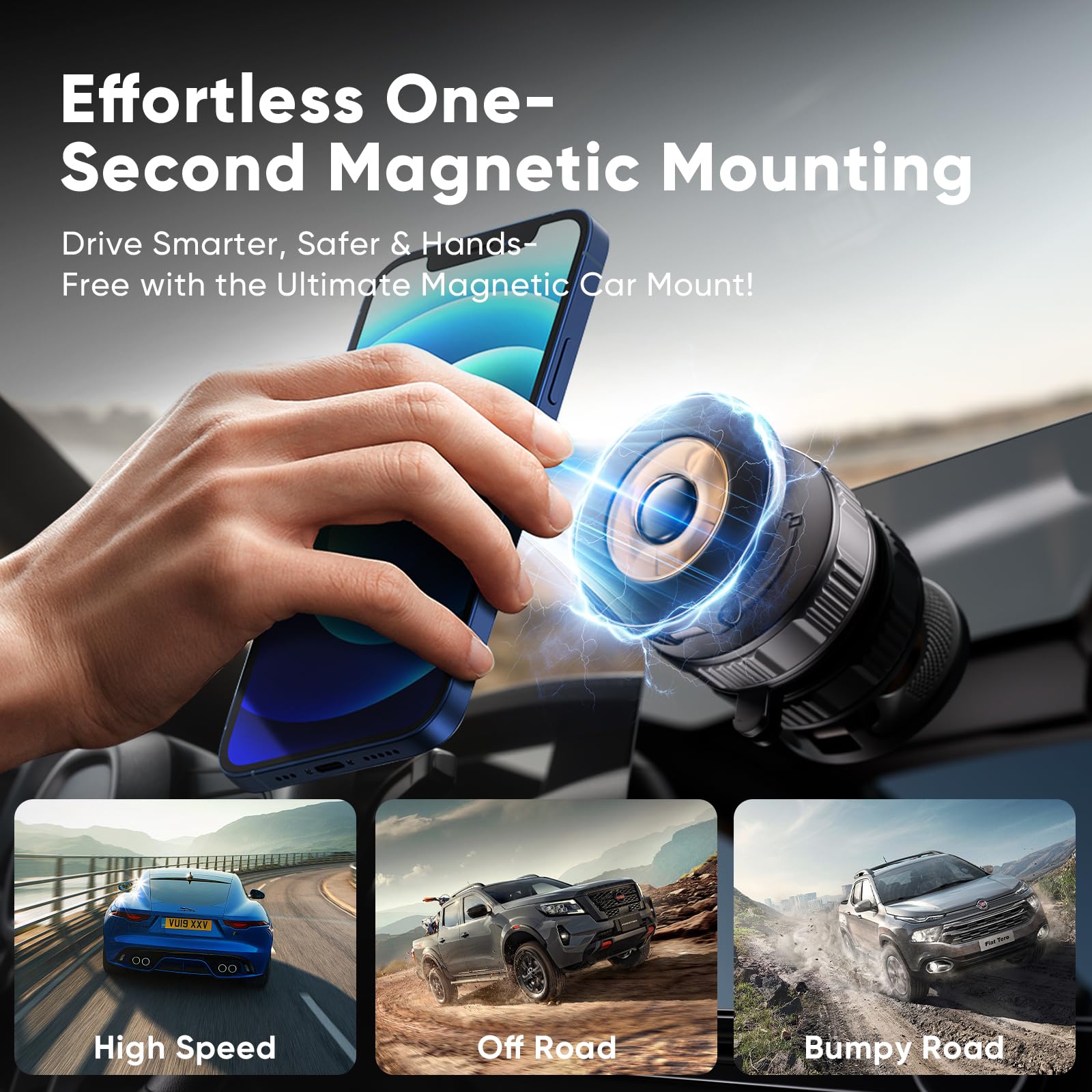 Magnetic Phone Holder for Car [120+ LB Strongest Suction & 2800gf Strongest Magnetic] 360° Adjustable Car Phone Holder for Magsafe Phone Holders for Your Car for iPhone 17 Pro Max 16 15 14 13 12 Plus - Medaid International