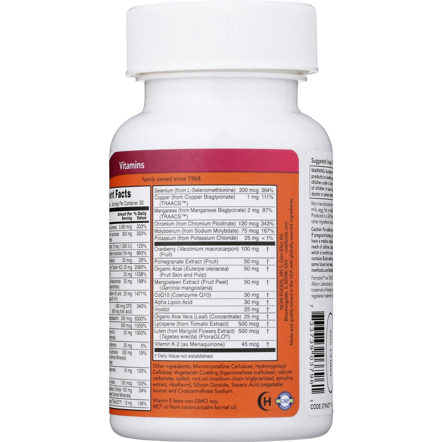 NOW Foods Supplements, Eve™ Women's Multivitamin with Cranberry, Alpha Lipoic Acid and CoQ10, plus Superfruits - Pomegranate, Acai & Mangosteen, 90 Tablets - Medaid International