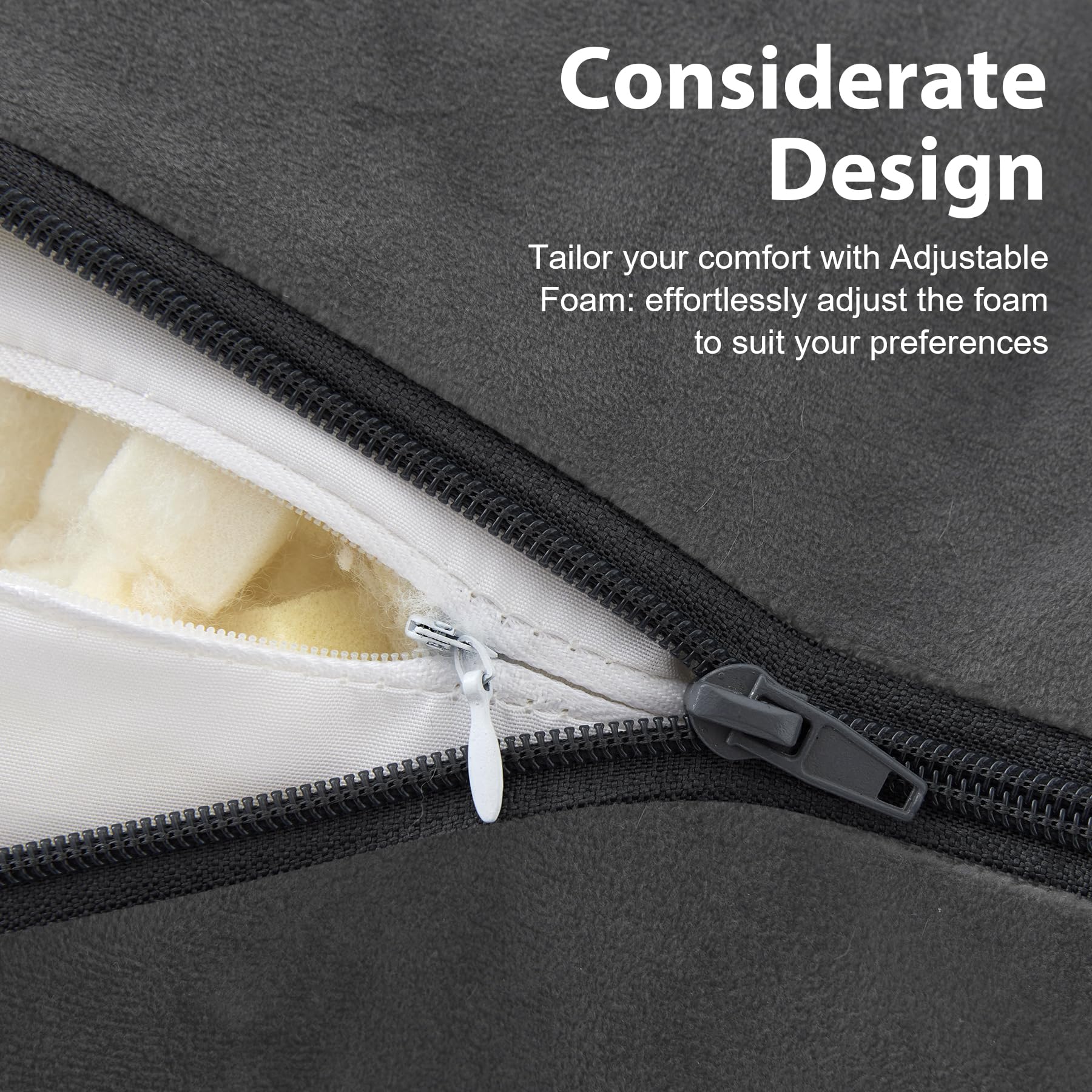 IPYNBAP Back Pillow for Bed Sitting up, Reading Pillow for Sitting in Bed Adult, Back Support Pillow, Memory Foam Sit up Lounge Backrest Pillow with Arms for TV, Couch, Chair, Dorm, 18 Inch, Grey - Medaid International