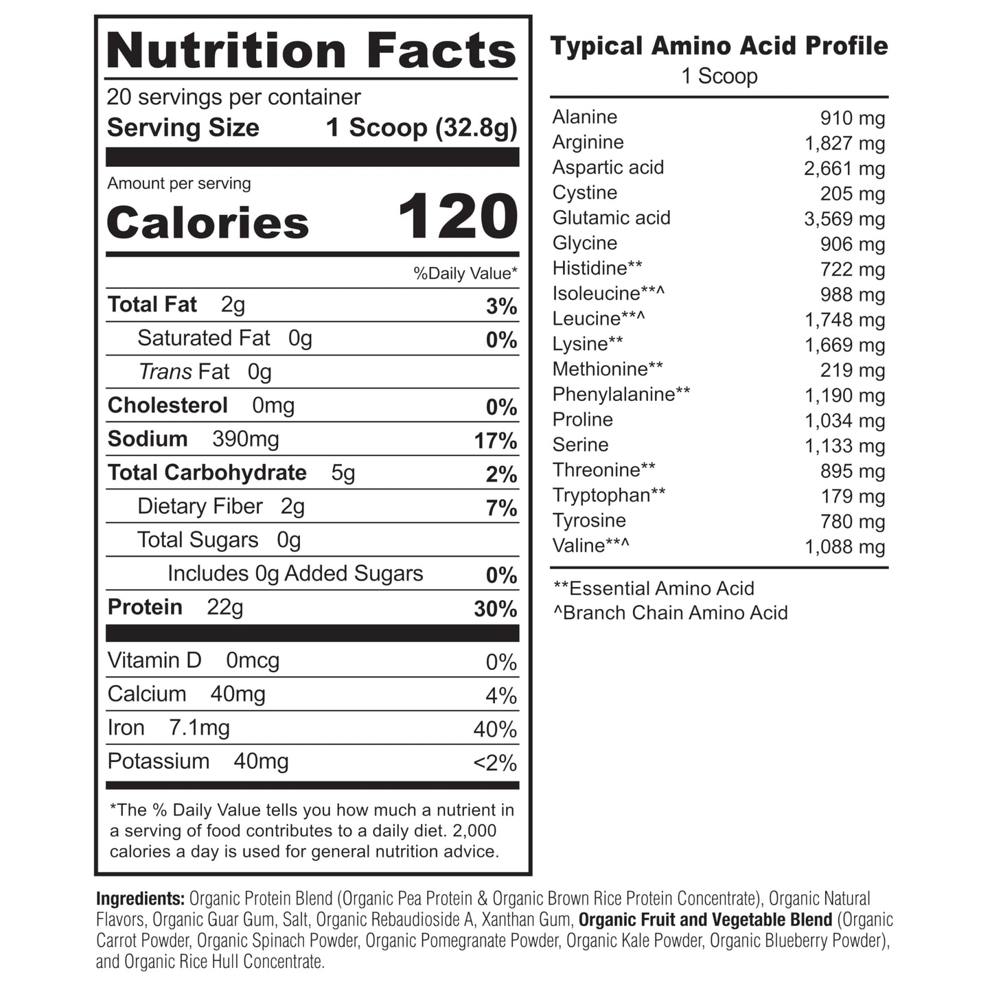 NATURELO Plant Protein Powder, Vanilla, 22g Protein - Non-GMO, Vegan, No Gluten, Dairy, or Soy - No Artificial Flavors, Synthetic Coloring, Preservatives, or Additives - 20 Servings - Medaid International