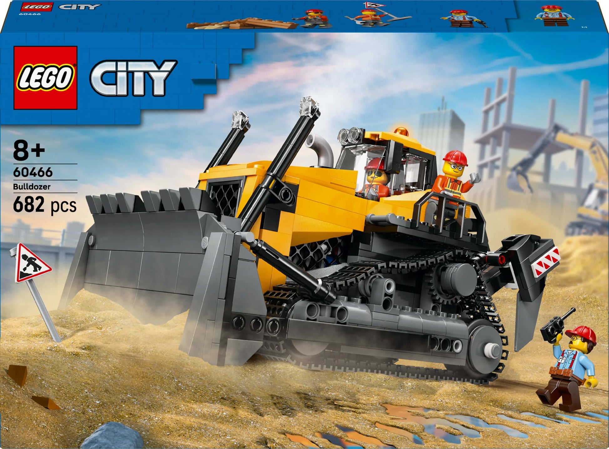 LEGO City 60466 Yellow Bulldozer Toy Birthday Present Blocks Boys Girls Children 8 Years Old 9 Years Old 10 Years Old Elementary School Building Vehicle Car Mini Car Mom Father - Medaid International