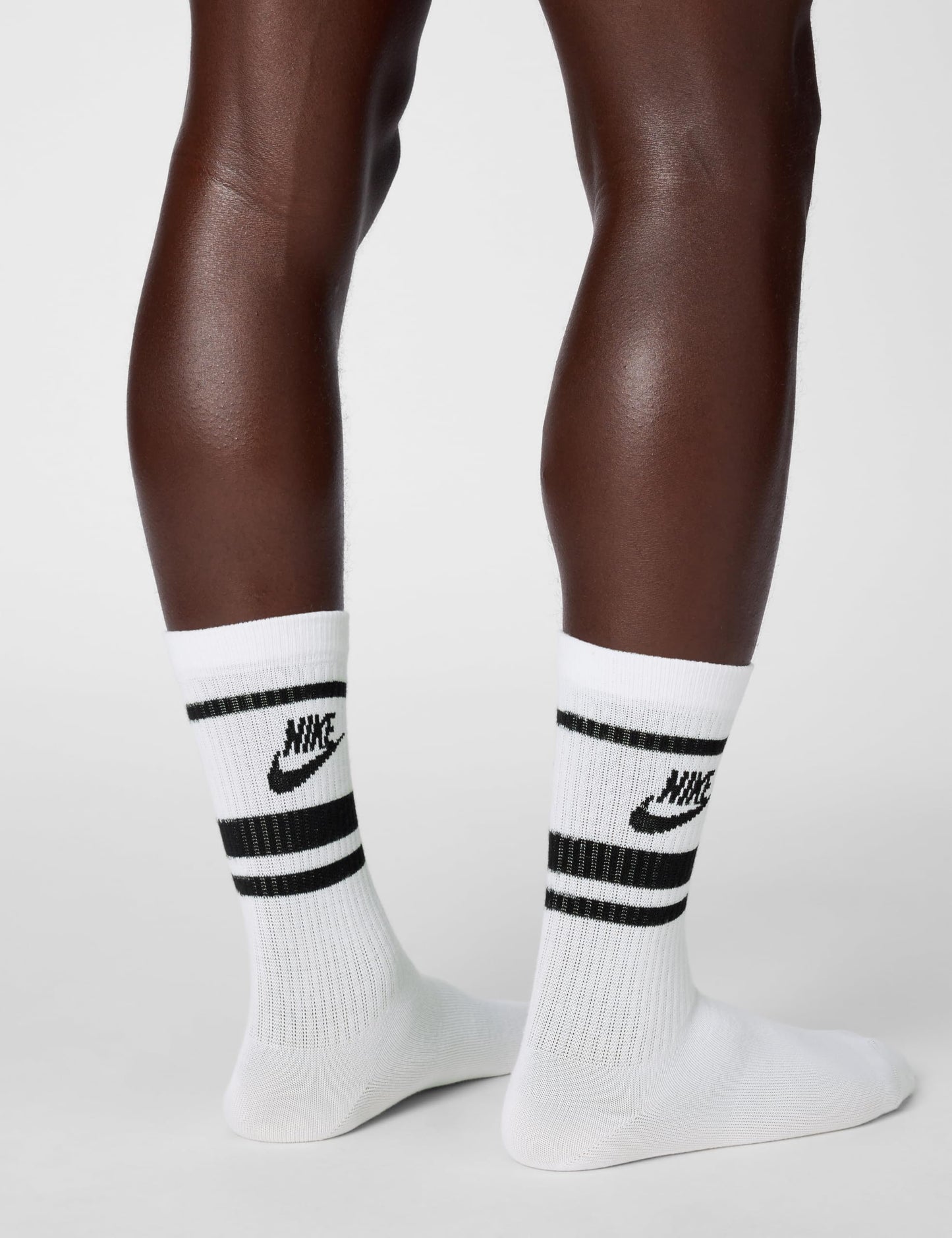 Nike Unisex Sportswear Dri-Fit Everyday Essential Crew Socks (3 Pairs), White/Black/Black, Small - Medaid International