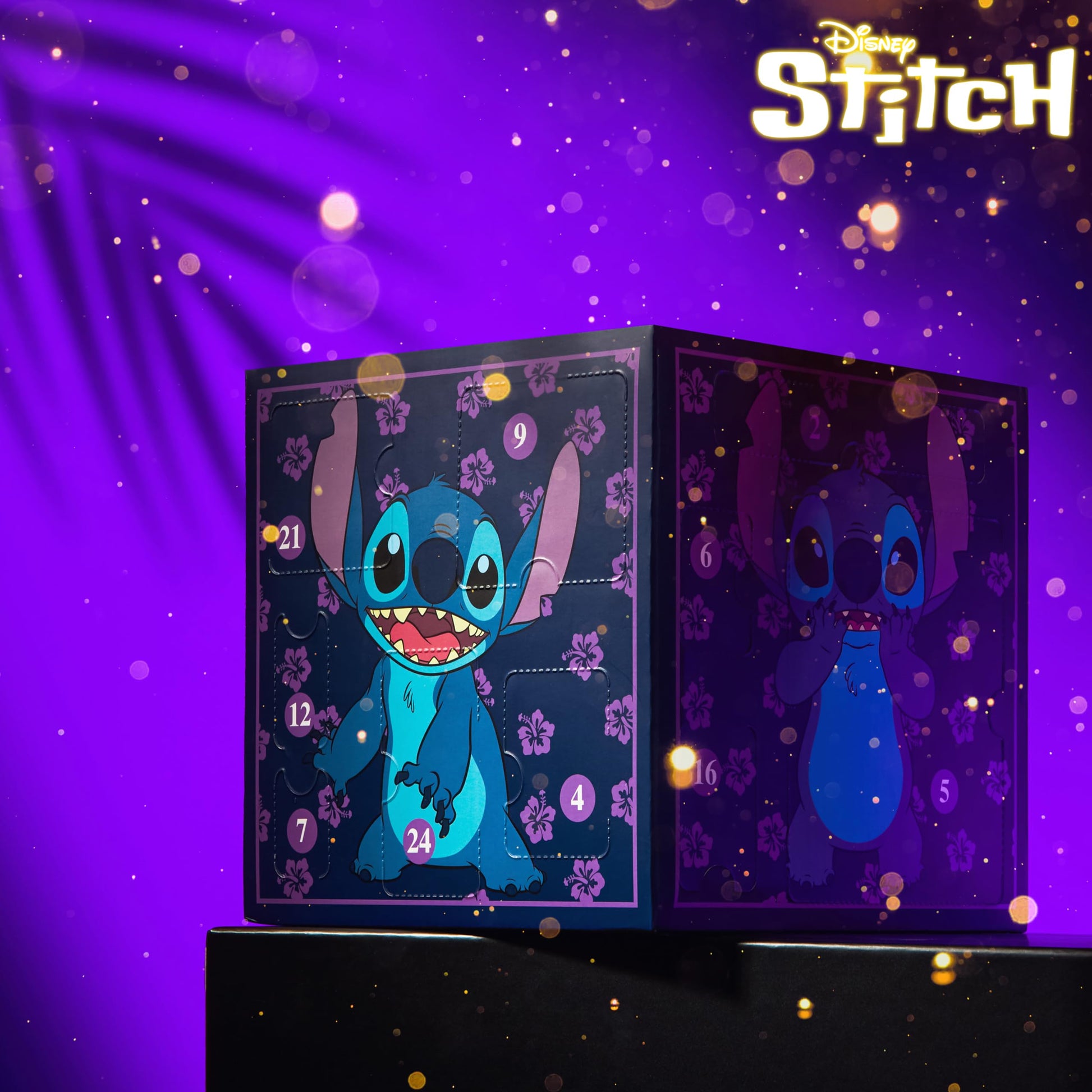 Disney Stitch Girls Advent Calendar 2025 with 24 Accessories, Charms, Socks, Keyrings, Scrunchie, Headband, Hair Clips, Bracelet, Gifts for Girls - Medaid International